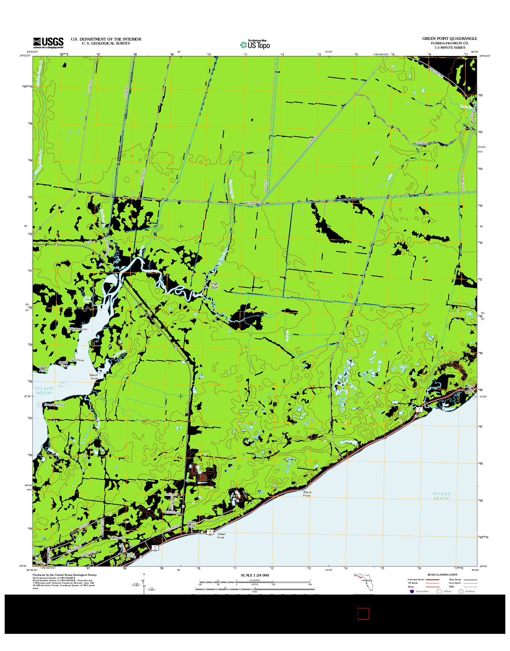 USGS US TOPO 7.5-MINUTE MAP FOR GREEN POINT, FL 2012
