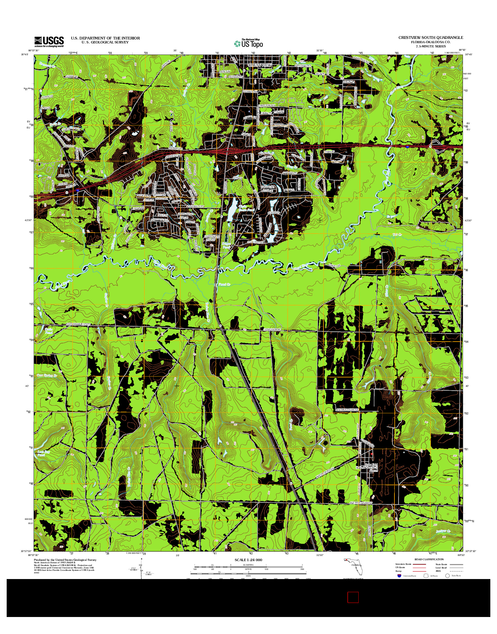 USGS US TOPO 7.5-MINUTE MAP FOR CRESTVIEW SOUTH, FL 2012