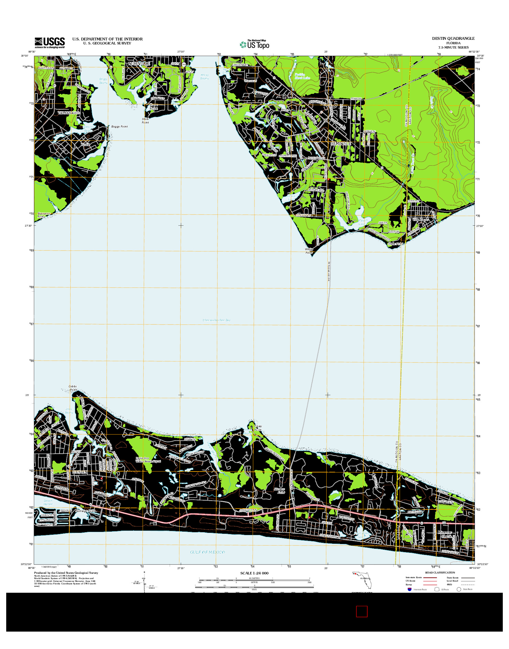 USGS US TOPO 7.5-MINUTE MAP FOR DESTIN, FL 2012