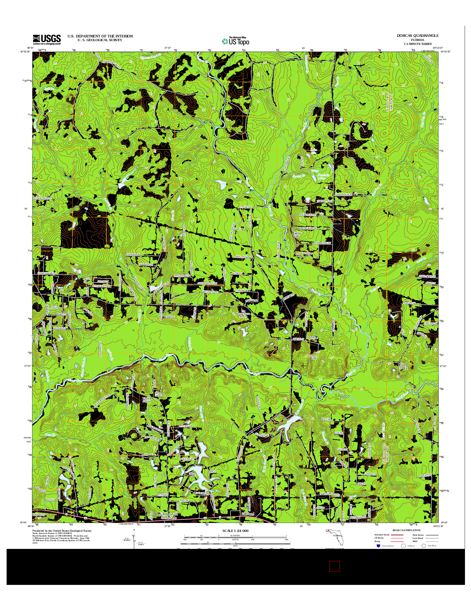 USGS US TOPO 7.5-MINUTE MAP FOR DORCAS, FL 2012