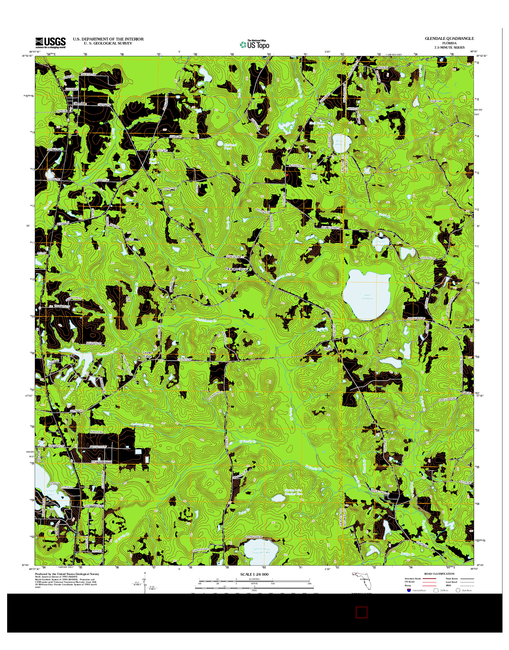 USGS US TOPO 7.5-MINUTE MAP FOR GLENDALE, FL 2012
