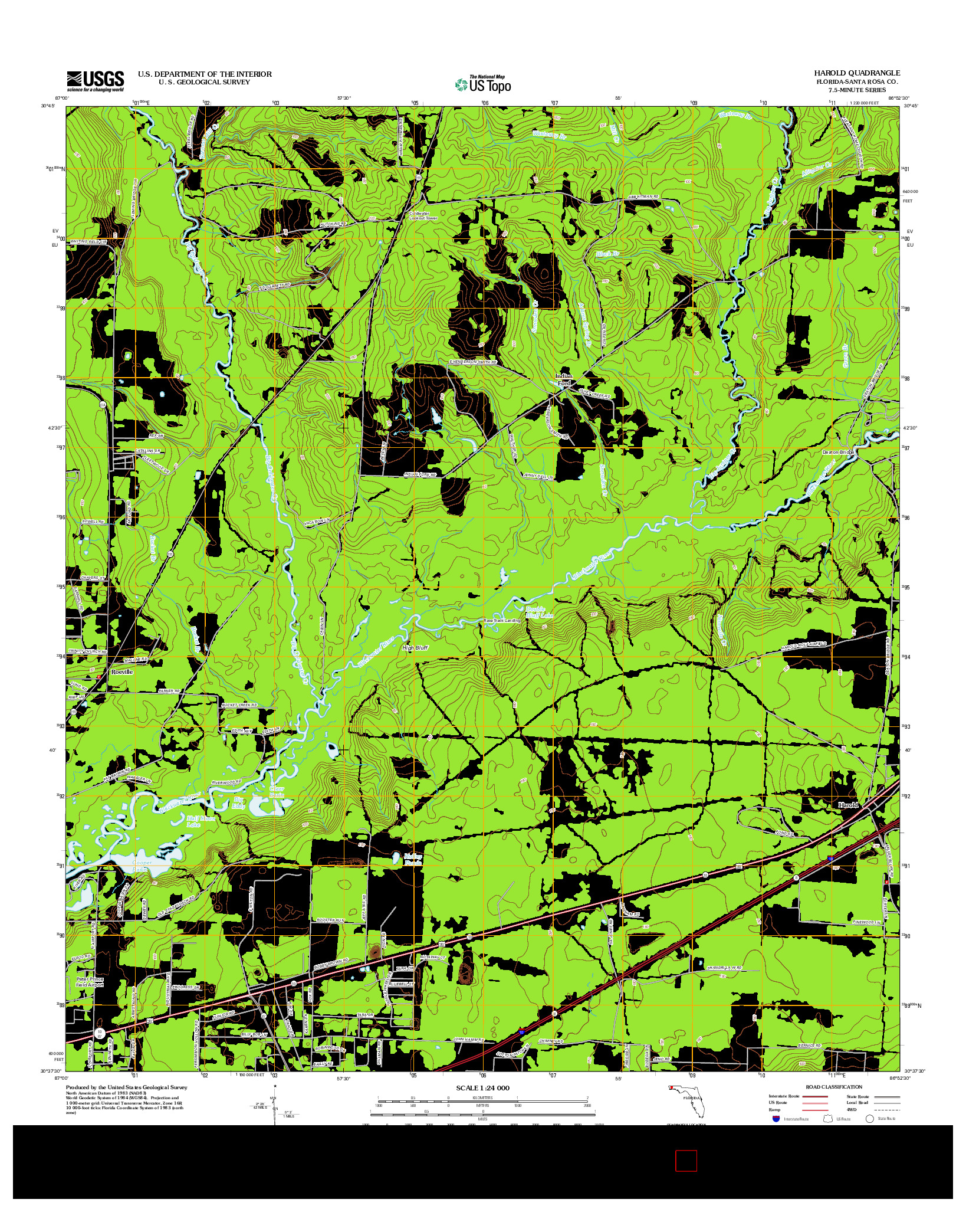 USGS US TOPO 7.5-MINUTE MAP FOR HAROLD, FL 2012