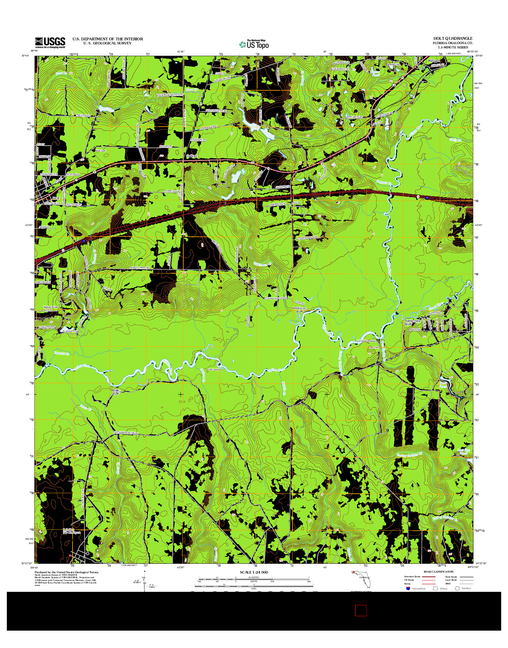 USGS US TOPO 7.5-MINUTE MAP FOR HOLT, FL 2012