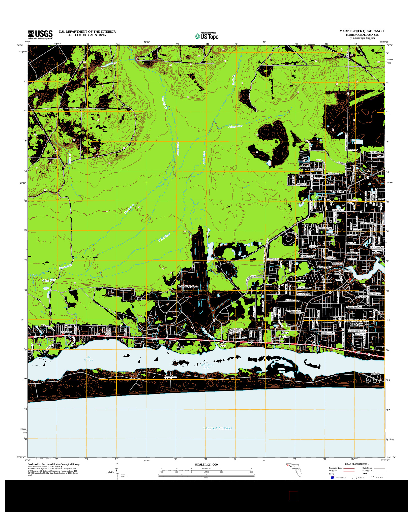 USGS US TOPO 7.5-MINUTE MAP FOR MARY ESTHER, FL 2012