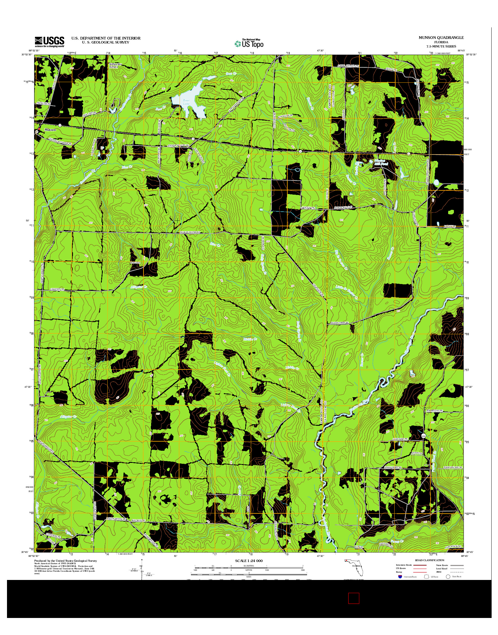USGS US TOPO 7.5-MINUTE MAP FOR MUNSON, FL 2012