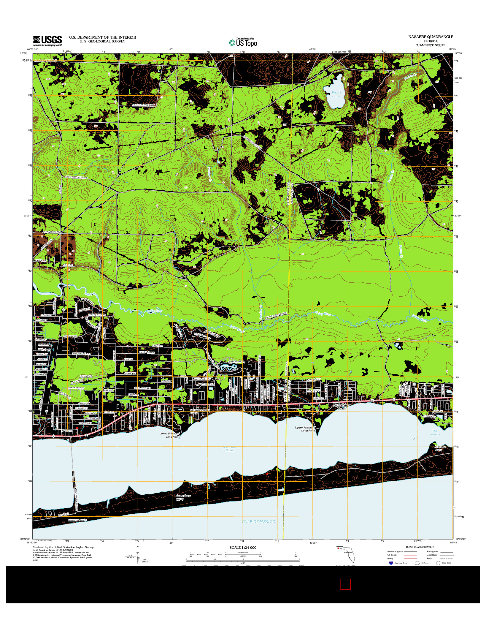 USGS US TOPO 7.5-MINUTE MAP FOR NAVARRE, FL 2012