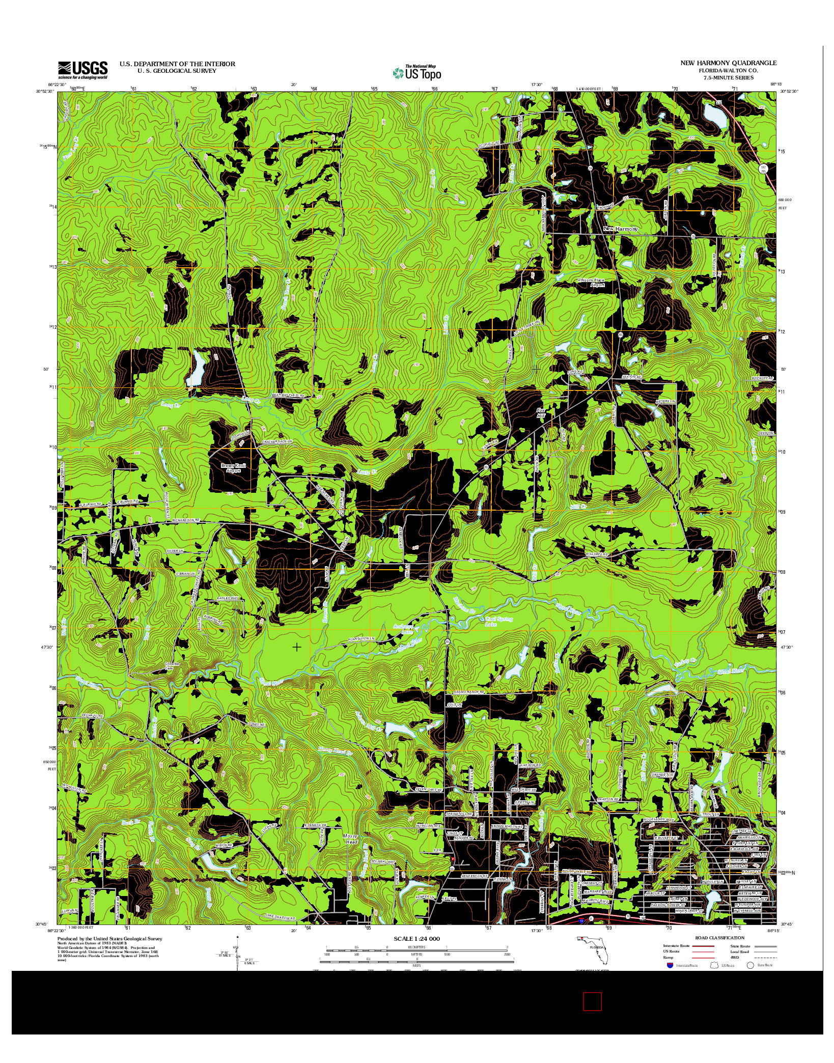 USGS US TOPO 7.5-MINUTE MAP FOR NEW HARMONY, FL 2012