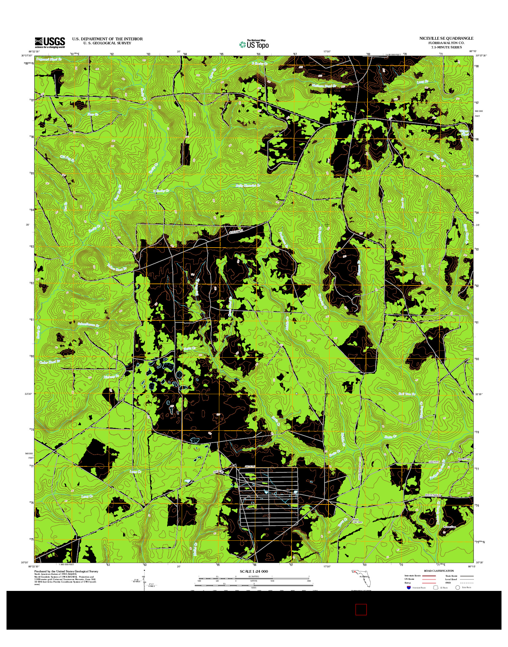 USGS US TOPO 7.5-MINUTE MAP FOR NICEVILLE SE, FL 2012
