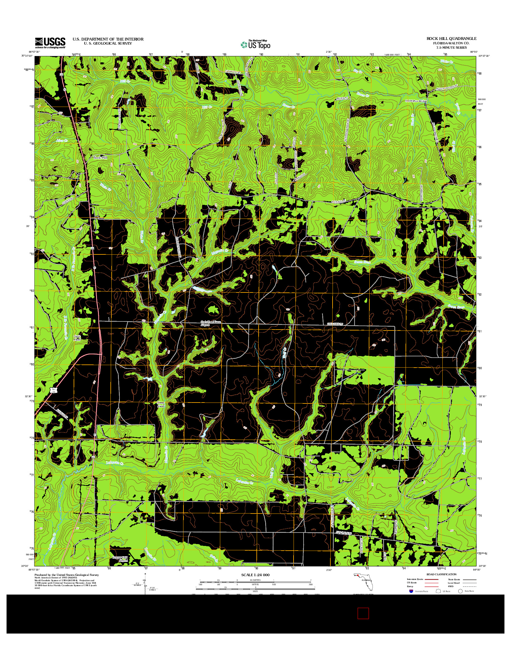 USGS US TOPO 7.5-MINUTE MAP FOR ROCK HILL, FL 2012