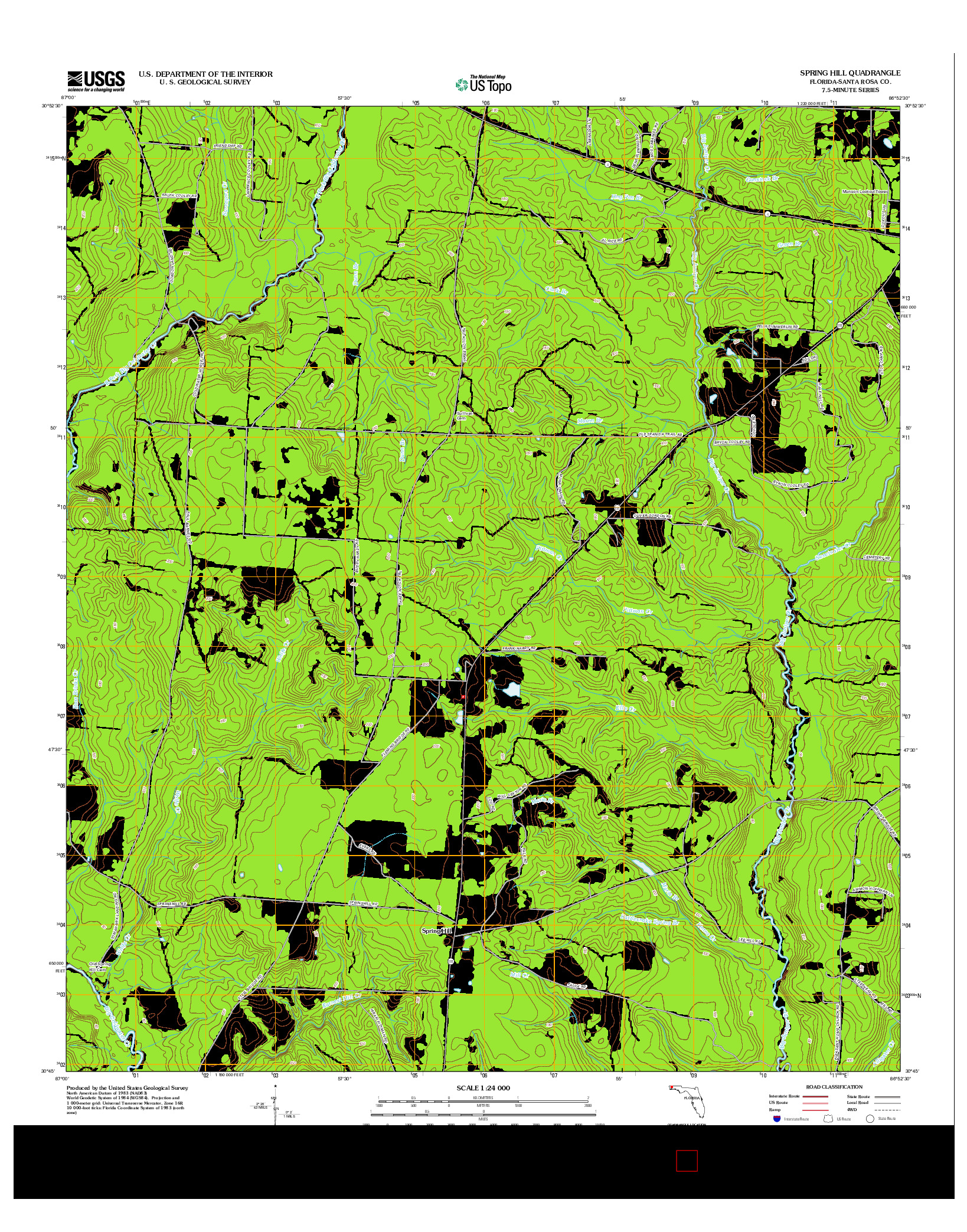 USGS US TOPO 7.5-MINUTE MAP FOR SPRING HILL, FL 2012
