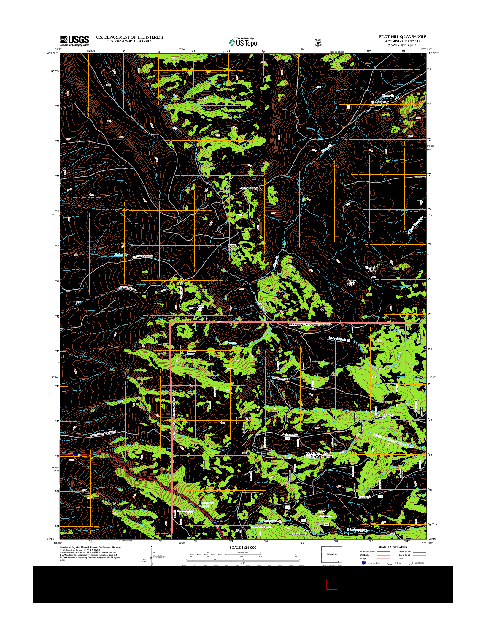 USGS US TOPO 7.5-MINUTE MAP FOR PILOT HILL, WY 2012