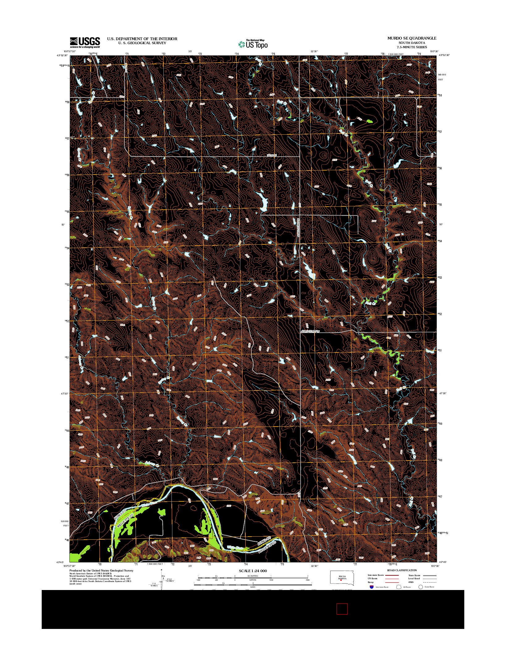 USGS US TOPO 7.5-MINUTE MAP FOR MURDO SE, SD 2012