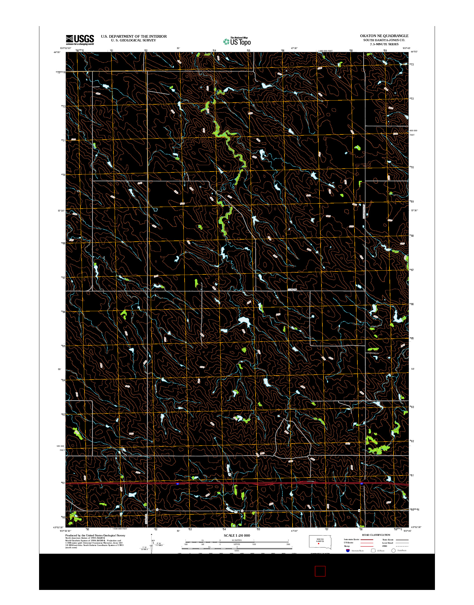 USGS US TOPO 7.5-MINUTE MAP FOR OKATON NE, SD 2012