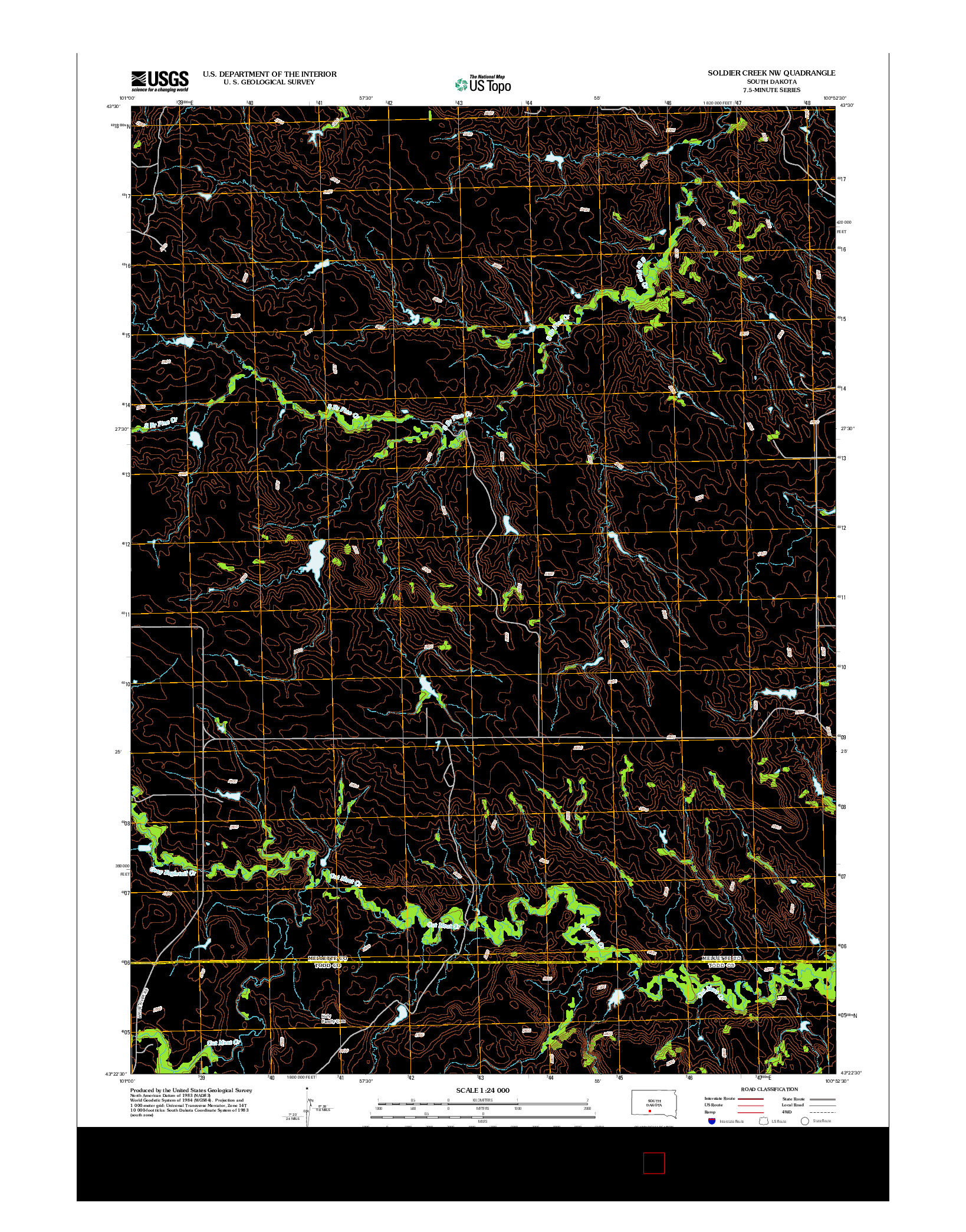 USGS US TOPO 7.5-MINUTE MAP FOR SOLDIER CREEK NW, SD 2012