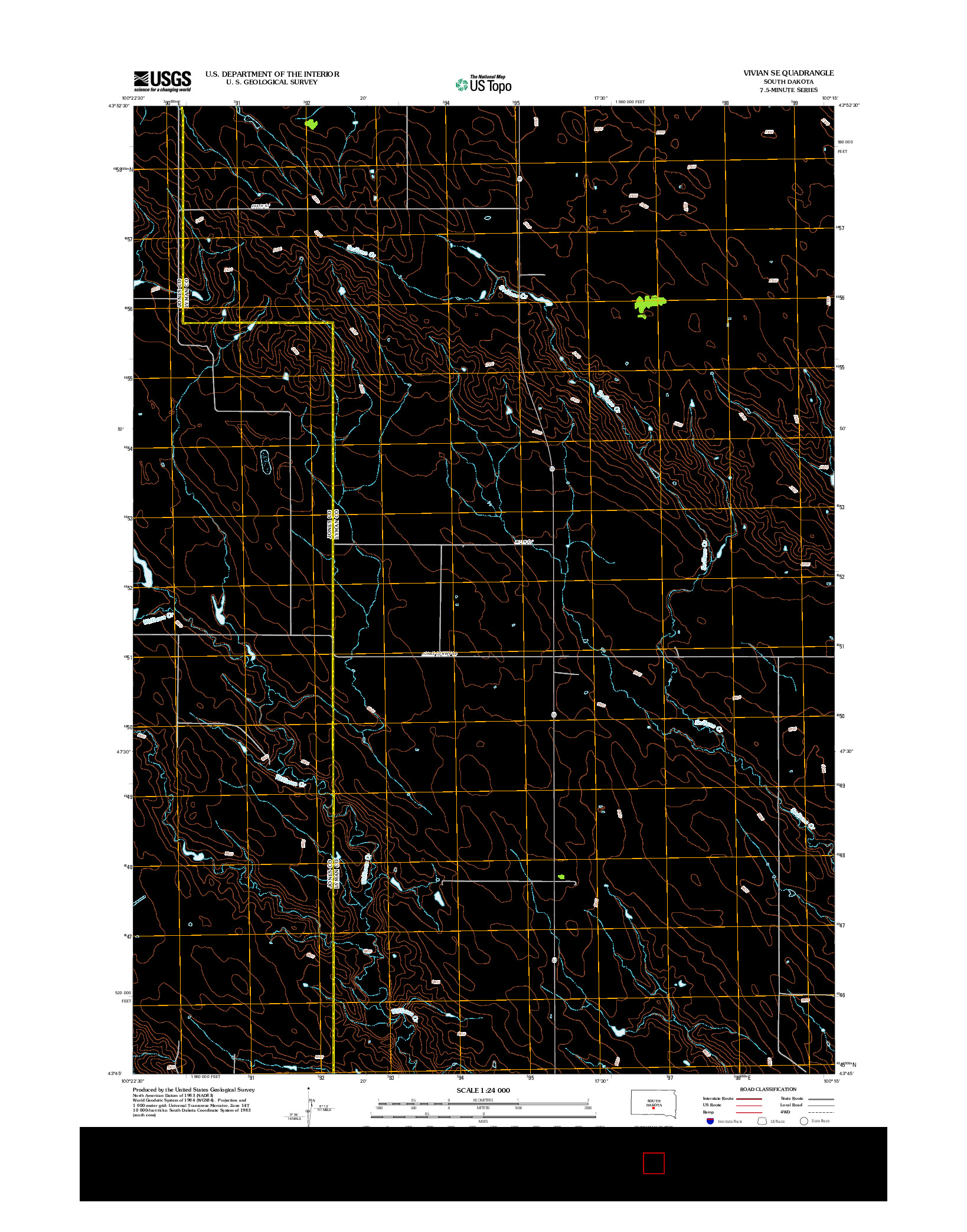 USGS US TOPO 7.5-MINUTE MAP FOR VIVIAN SE, SD 2012