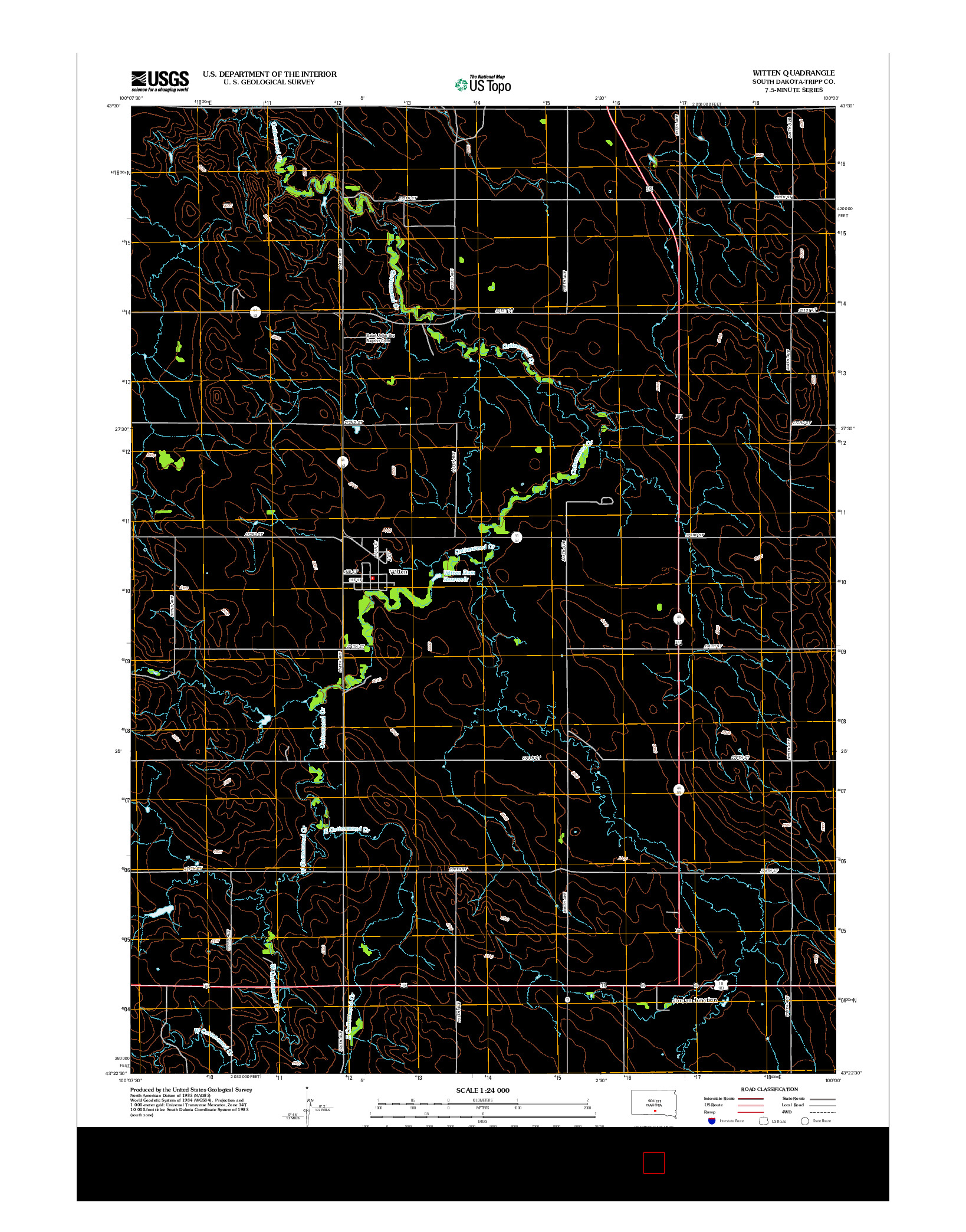 USGS US TOPO 7.5-MINUTE MAP FOR WITTEN, SD 2012