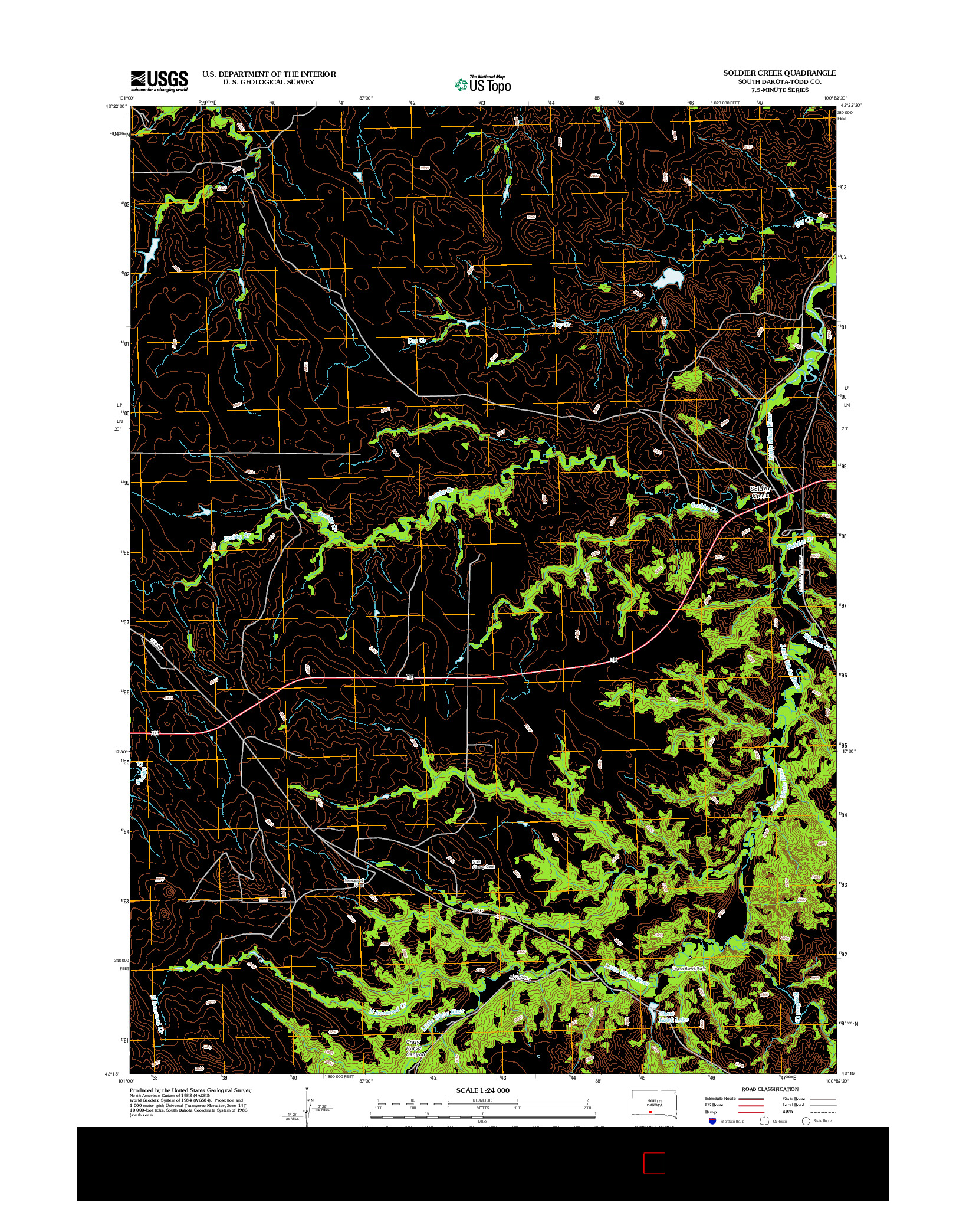 USGS US TOPO 7.5-MINUTE MAP FOR SOLDIER CREEK, SD 2012