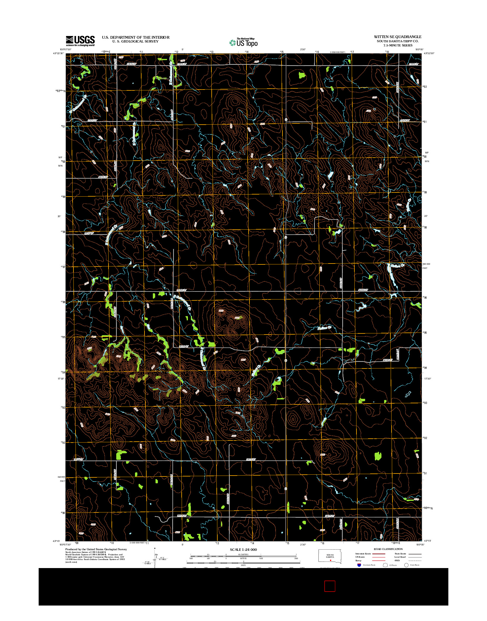 USGS US TOPO 7.5-MINUTE MAP FOR WITTEN SE, SD 2012