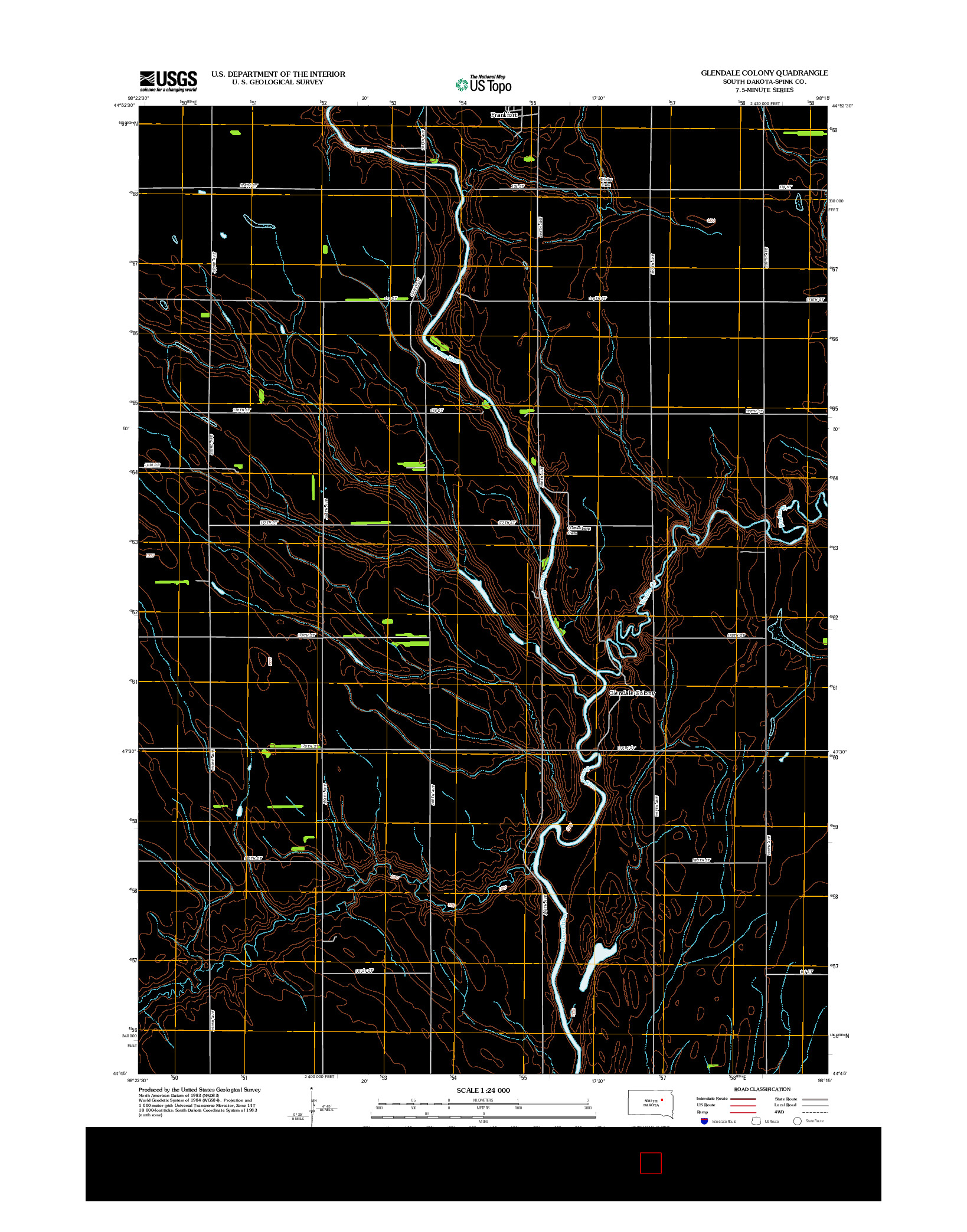 USGS US TOPO 7.5-MINUTE MAP FOR GLENDALE COLONY, SD 2012