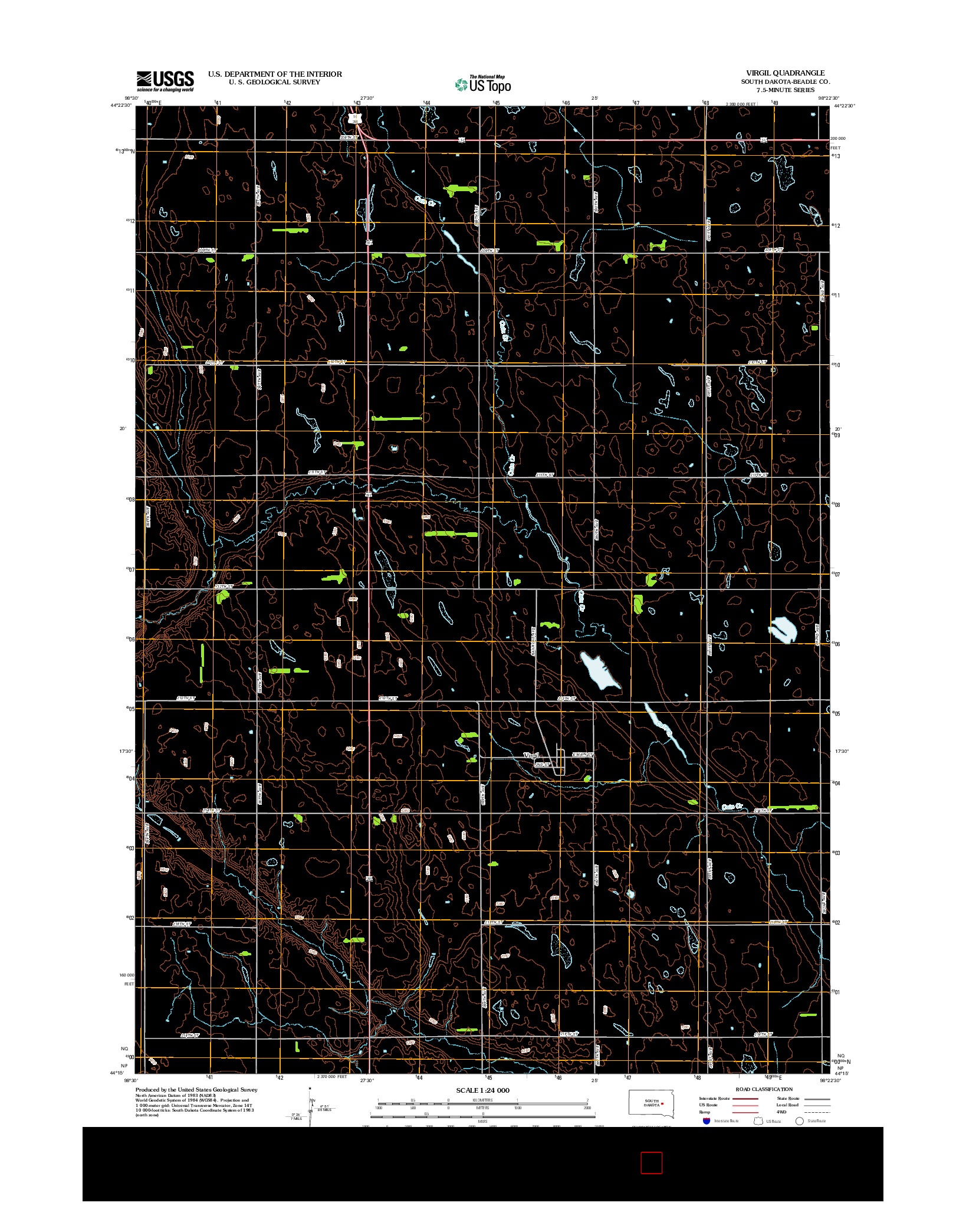 USGS US TOPO 7.5-MINUTE MAP FOR VIRGIL, SD 2012