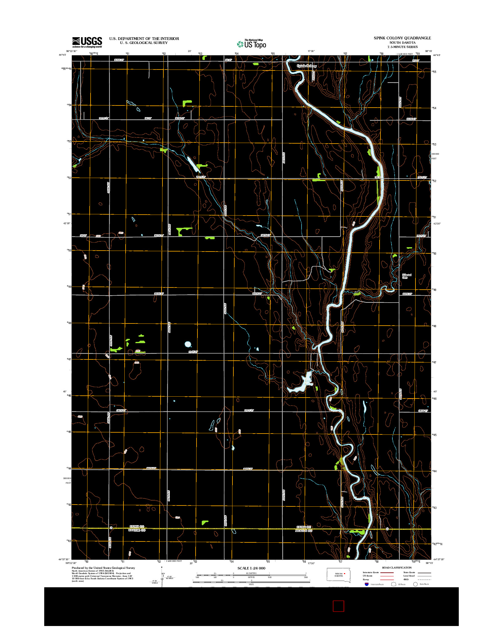 USGS US TOPO 7.5-MINUTE MAP FOR SPINK COLONY, SD 2012