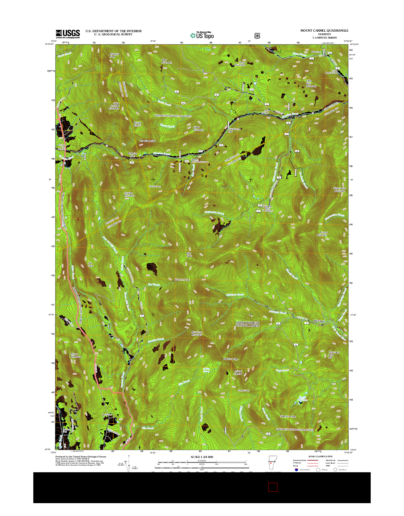 USGS US TOPO 7.5-MINUTE MAP FOR MOUNT CARMEL, VT 2012
