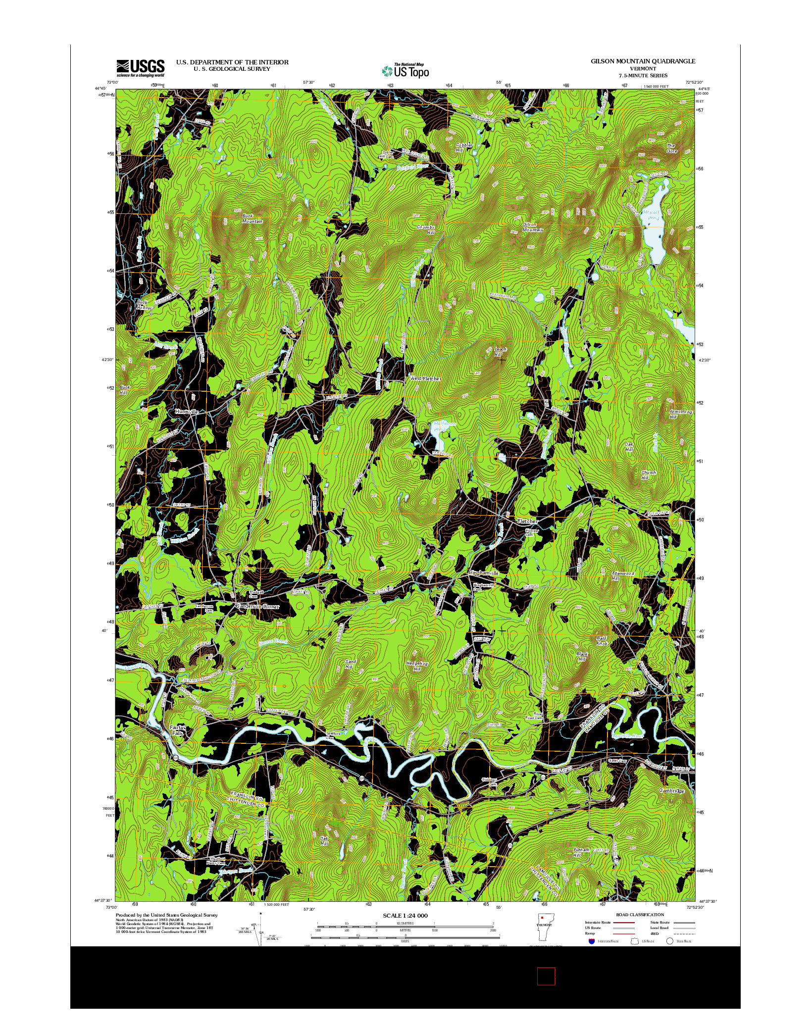 USGS US TOPO 7.5-MINUTE MAP FOR GILSON MOUNTAIN, VT 2012