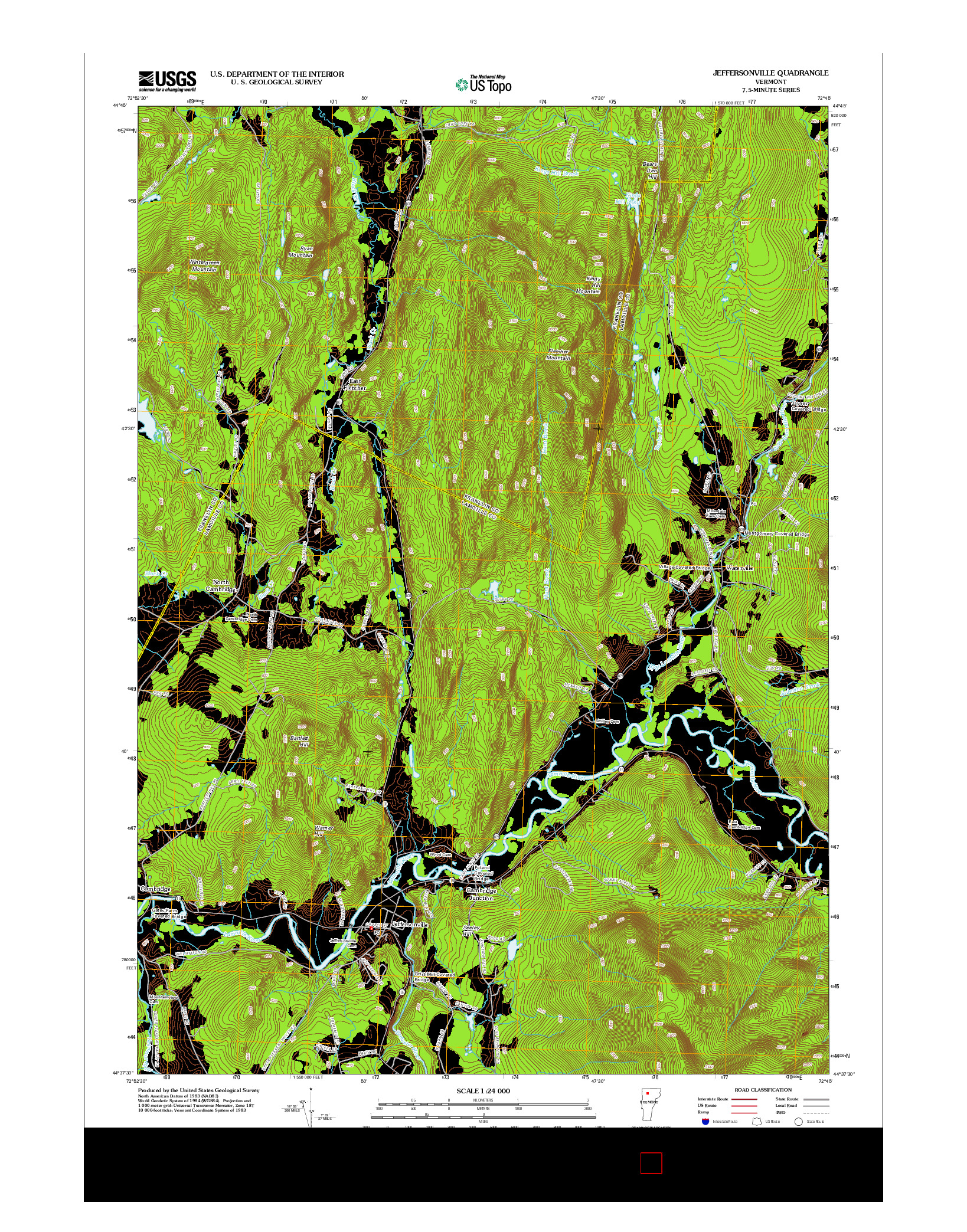 USGS US TOPO 7.5-MINUTE MAP FOR JEFFERSONVILLE, VT 2012