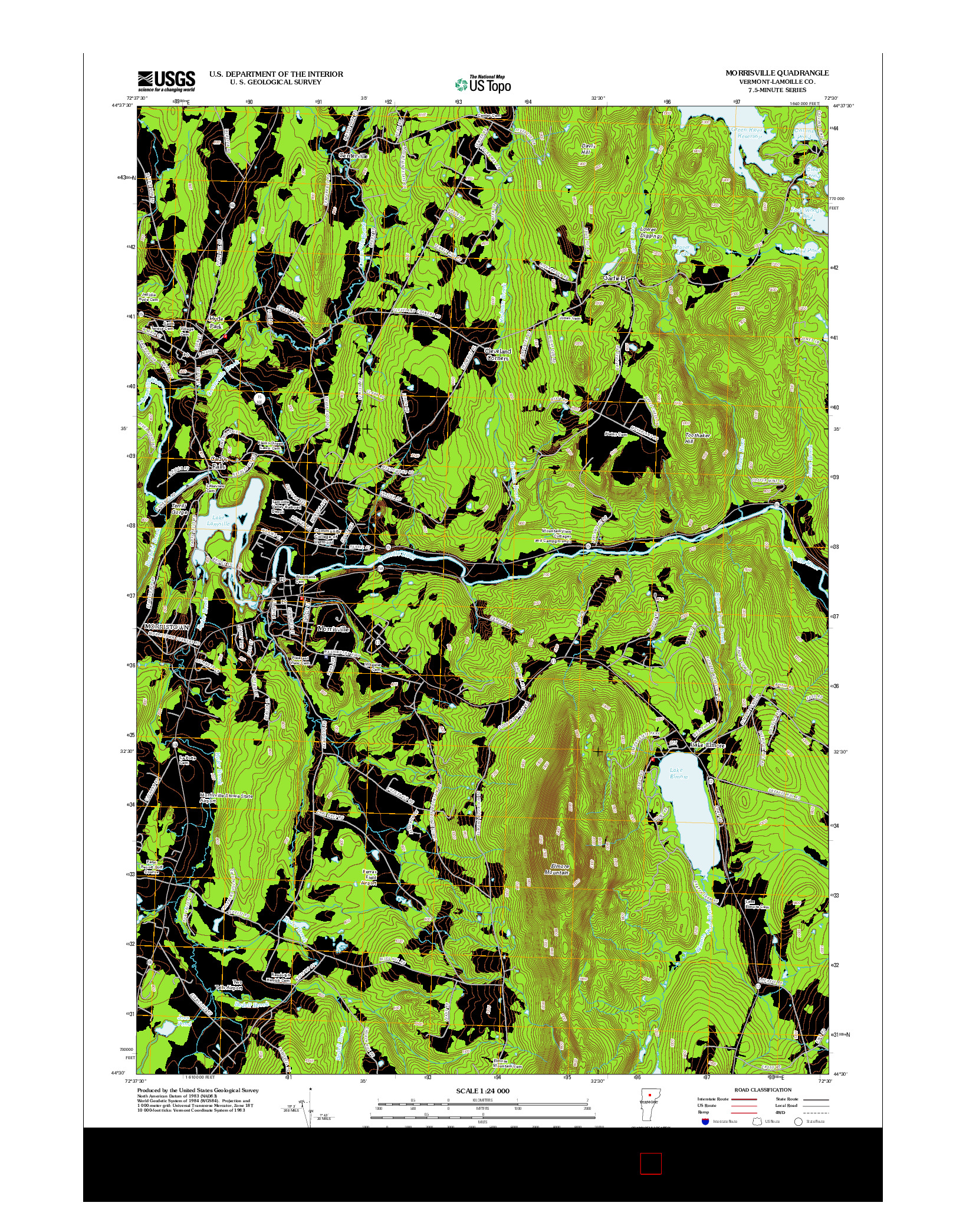 USGS US TOPO 7.5-MINUTE MAP FOR MORRISVILLE, VT 2012