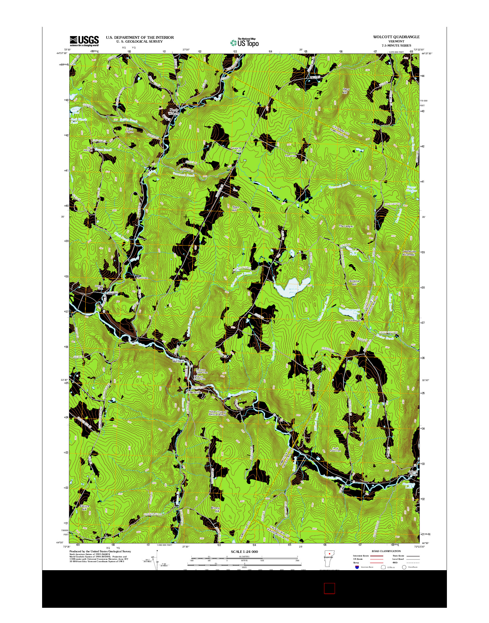 USGS US TOPO 7.5-MINUTE MAP FOR WOLCOTT, VT 2012
