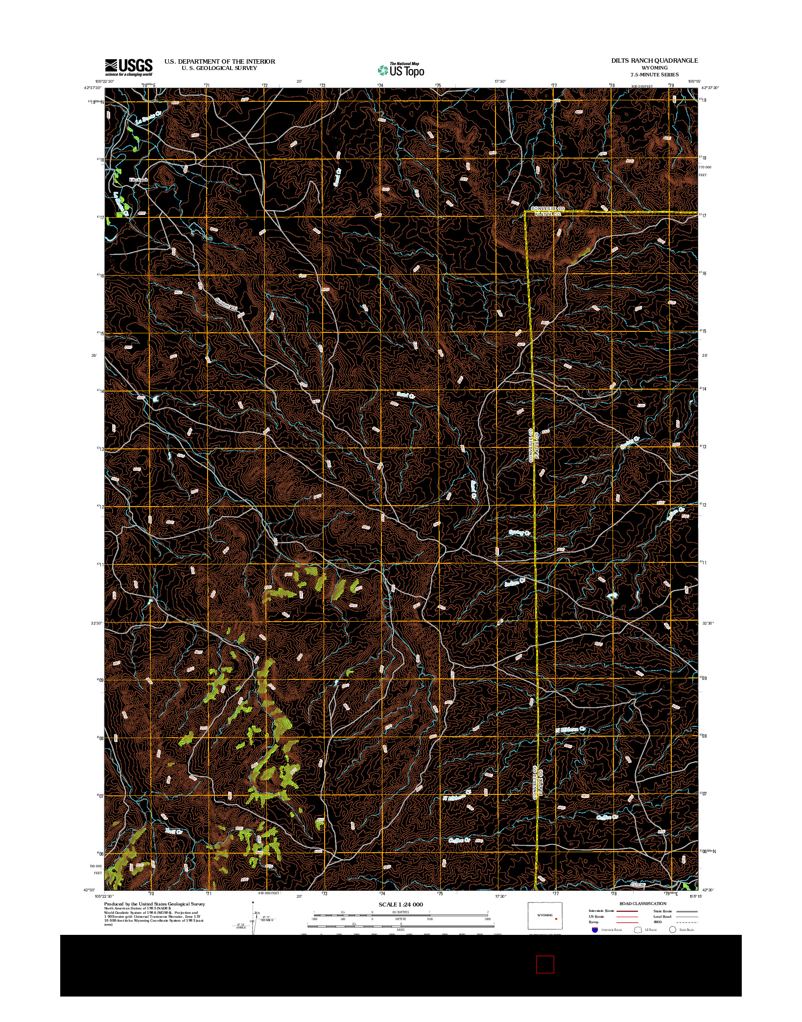 USGS US TOPO 7.5-MINUTE MAP FOR DILTS RANCH, WY 2012