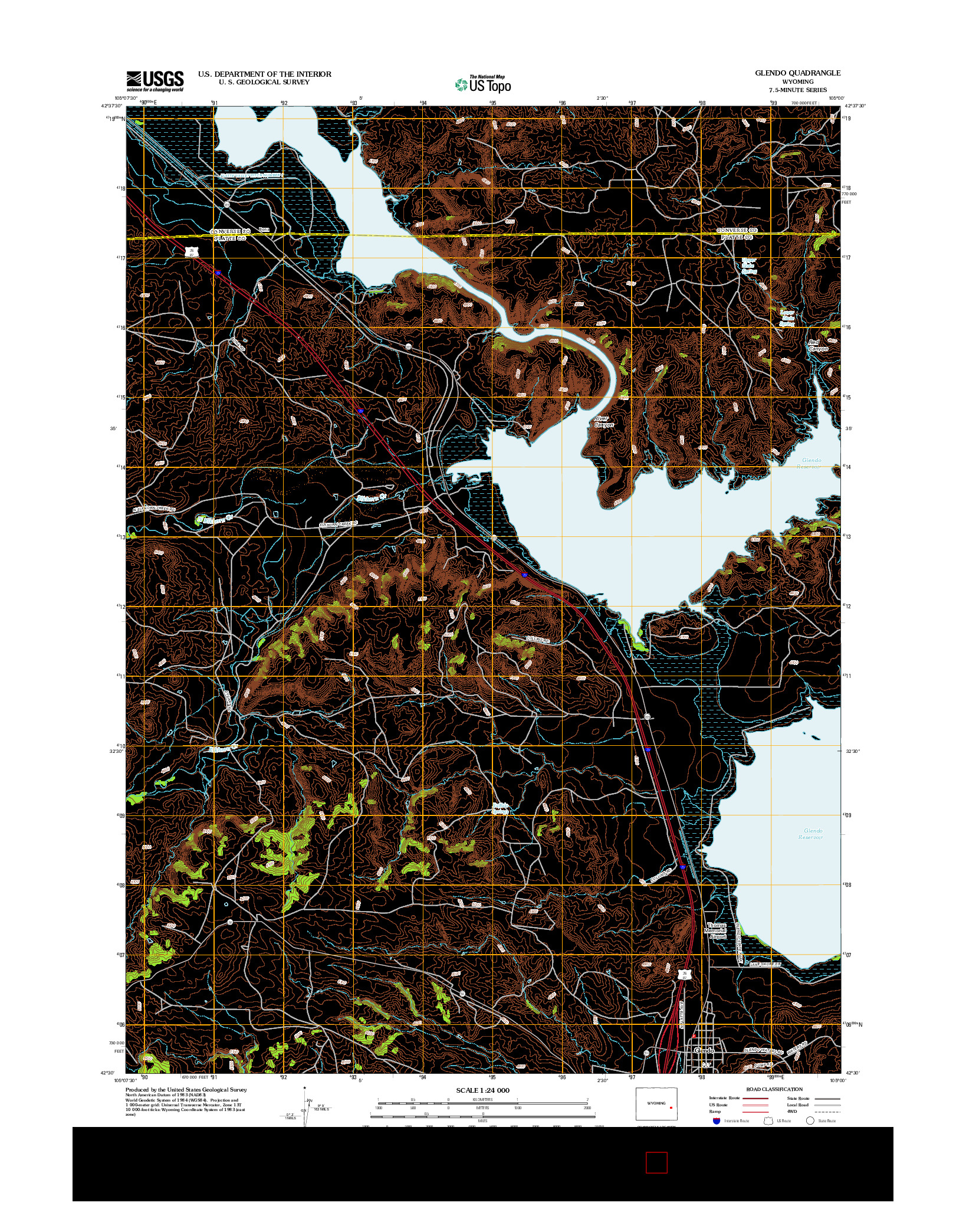 USGS US TOPO 7.5-MINUTE MAP FOR GLENDO, WY 2012