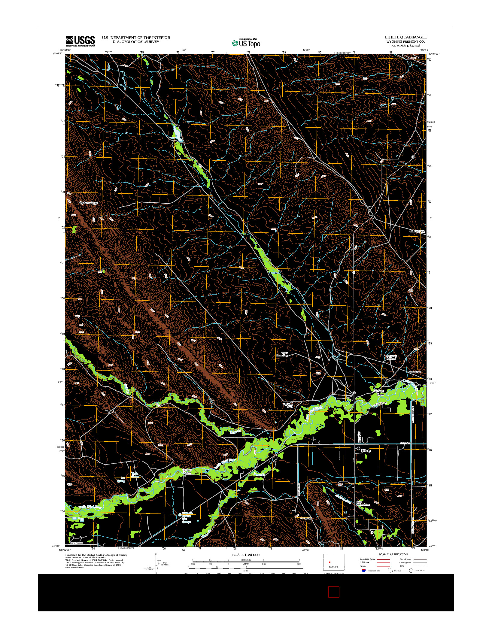 USGS US TOPO 7.5-MINUTE MAP FOR ETHETE, WY 2012