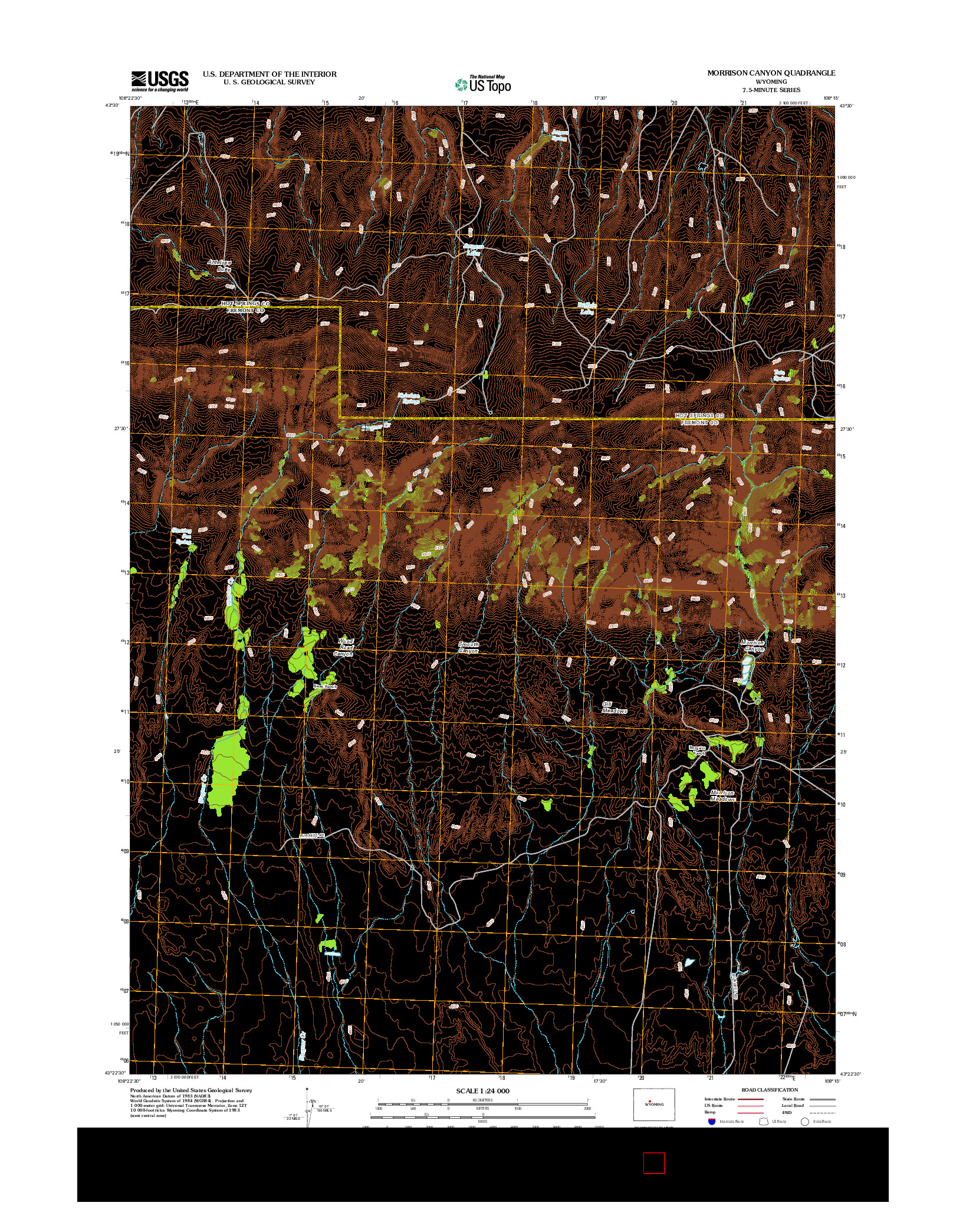 USGS US TOPO 7.5-MINUTE MAP FOR MORRISON CANYON, WY 2012