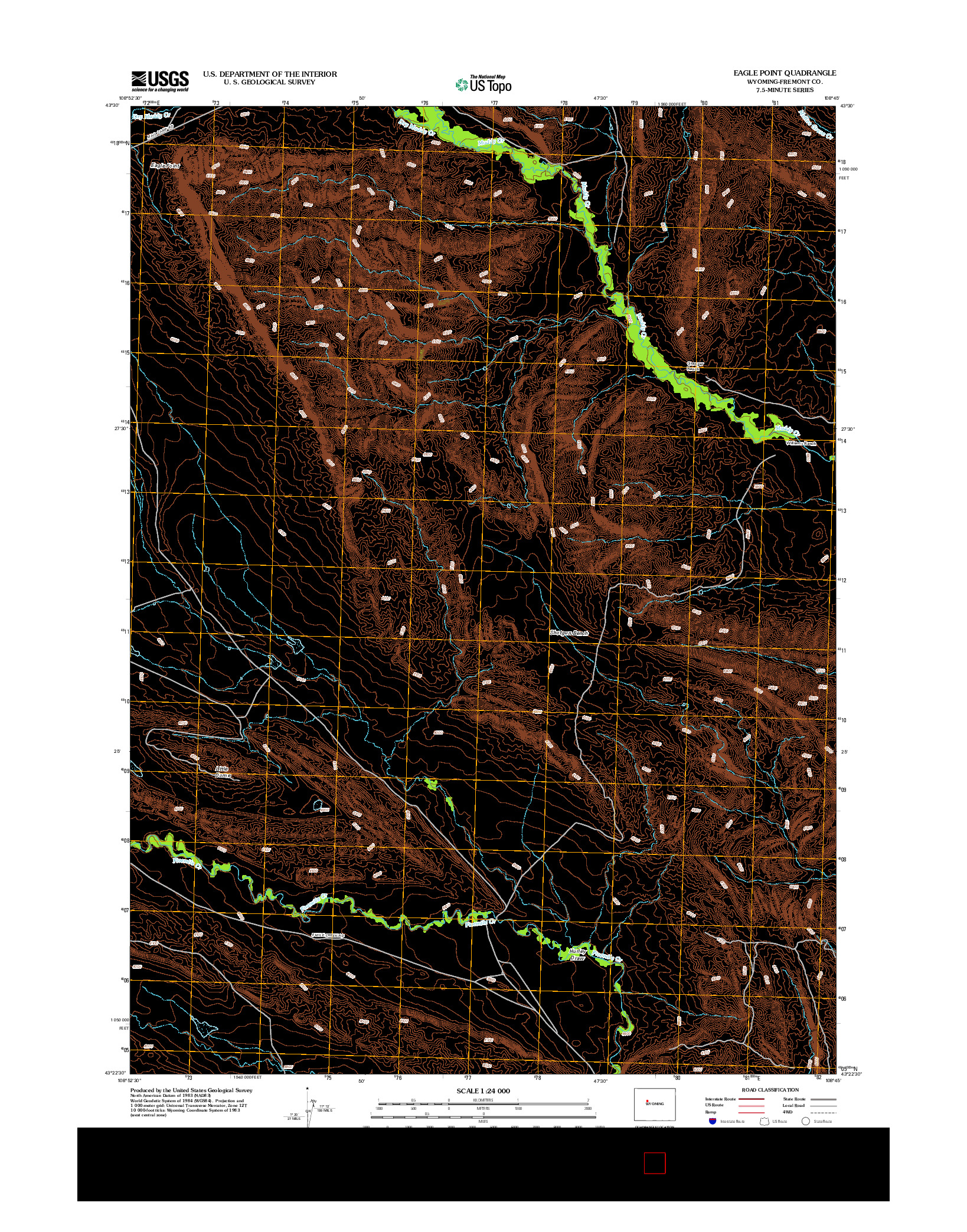 USGS US TOPO 7.5-MINUTE MAP FOR EAGLE POINT, WY 2012