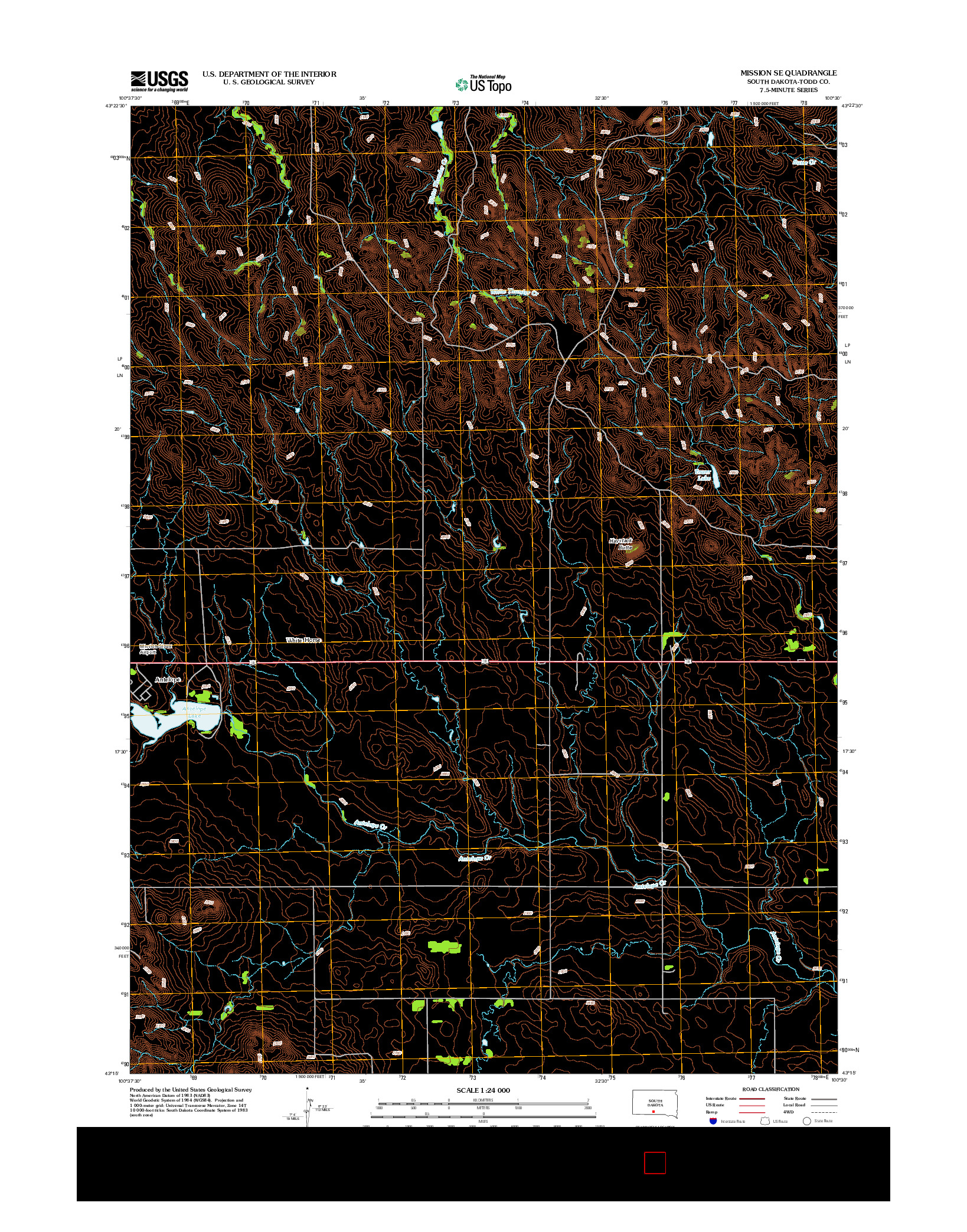 USGS US TOPO 7.5-MINUTE MAP FOR MISSION SE, SD 2012