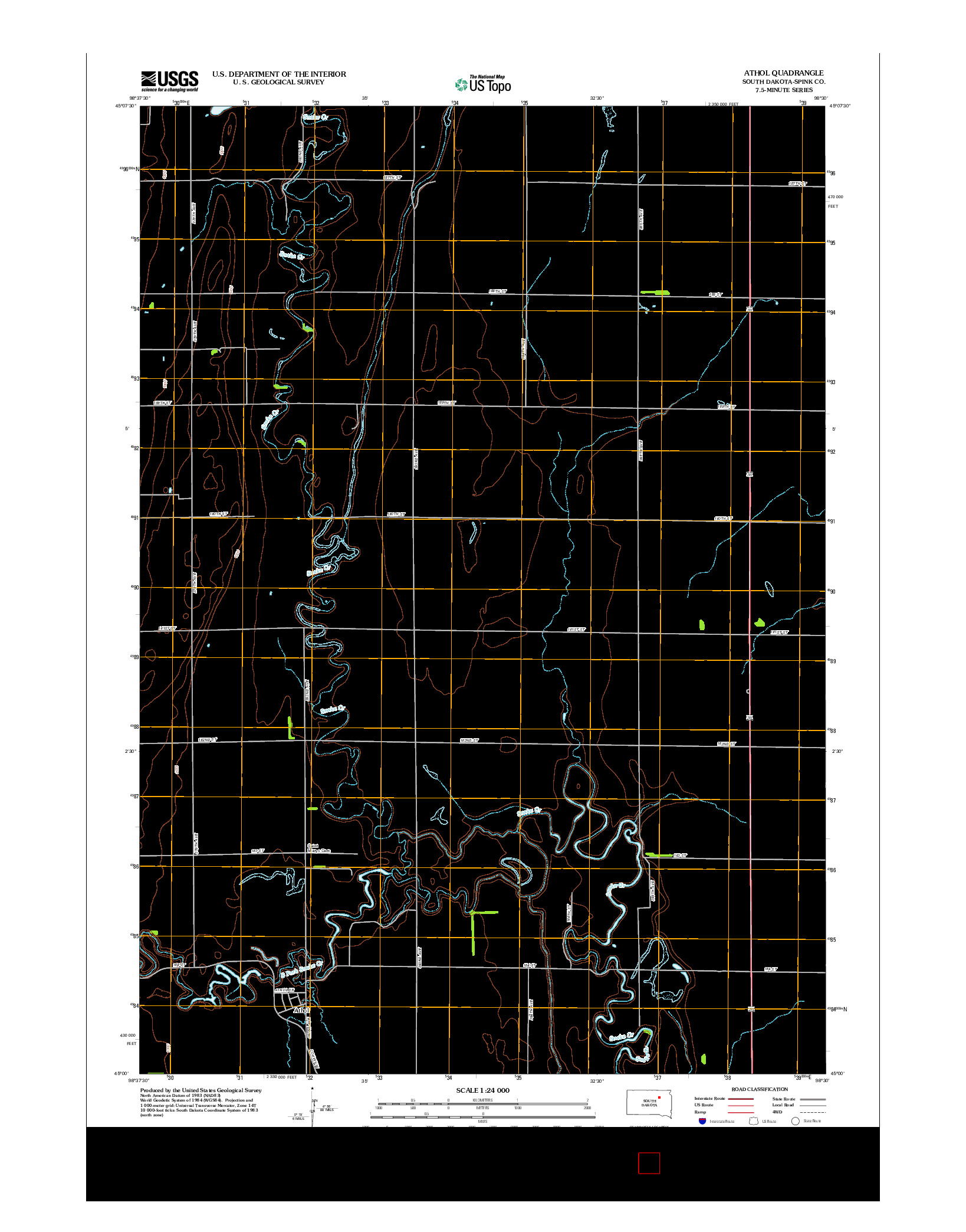 USGS US TOPO 7.5-MINUTE MAP FOR ATHOL, SD 2012