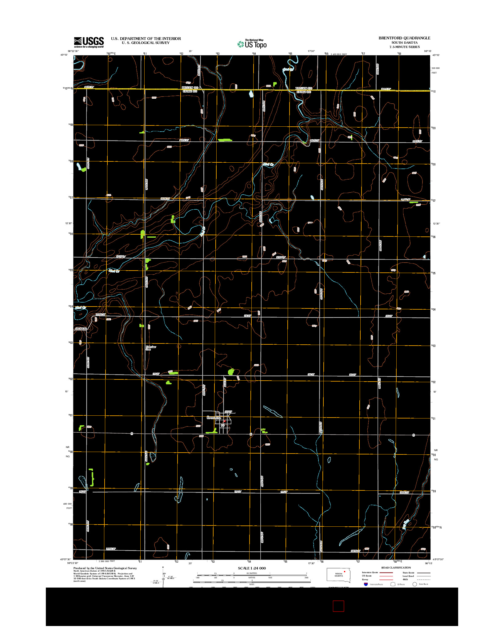 USGS US TOPO 7.5-MINUTE MAP FOR BRENTFORD, SD 2012