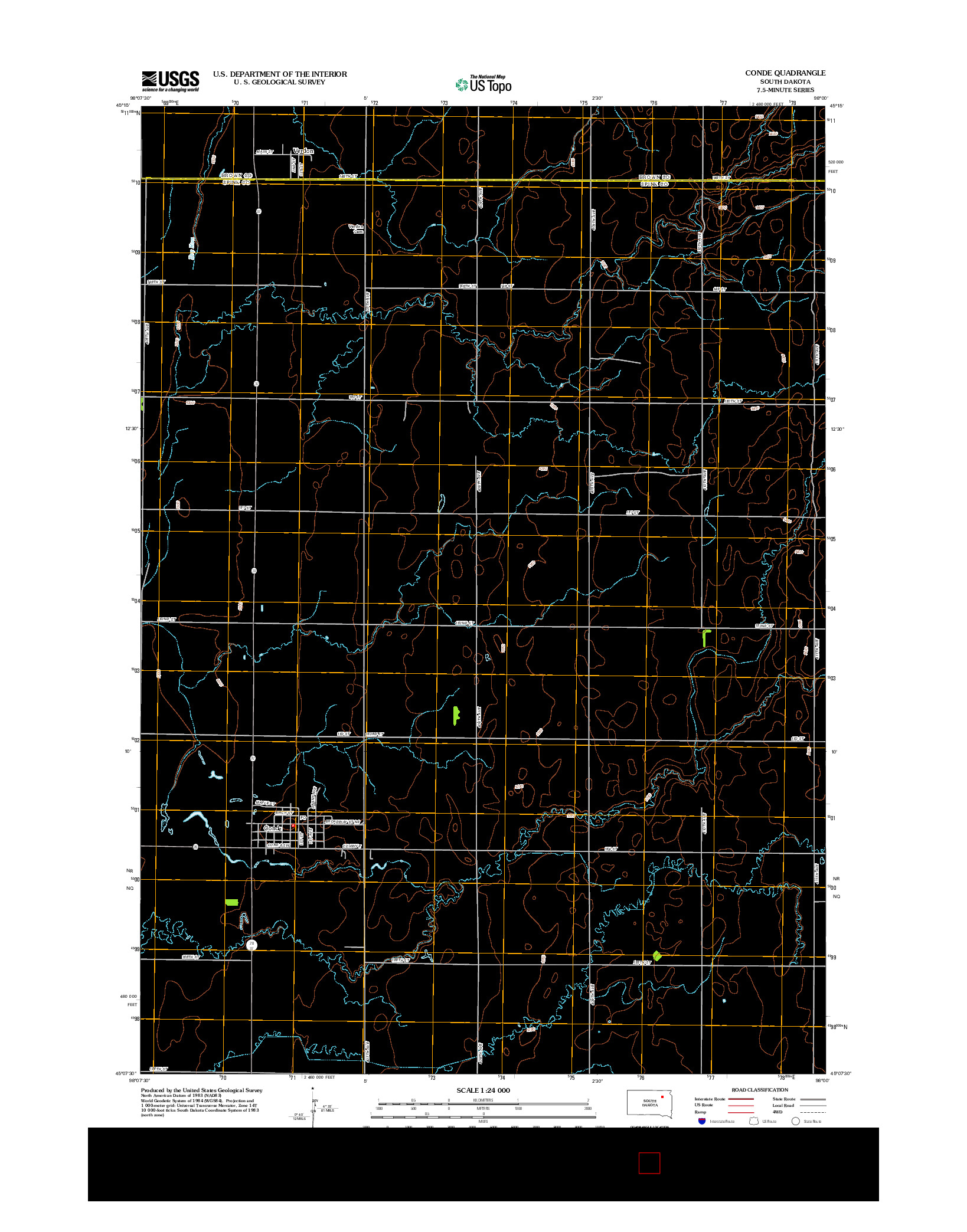 USGS US TOPO 7.5-MINUTE MAP FOR CONDE, SD 2012