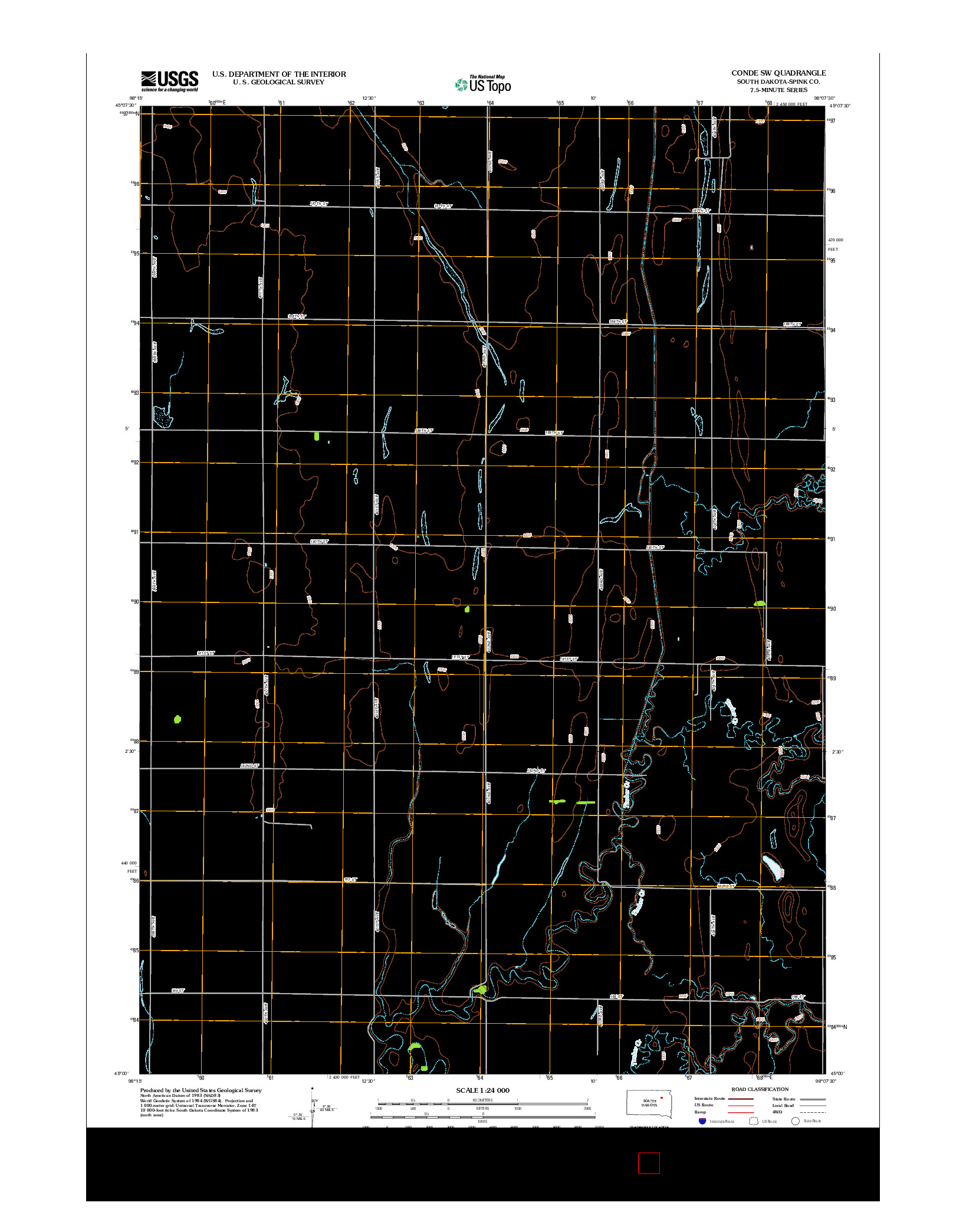 USGS US TOPO 7.5-MINUTE MAP FOR CONDE SW, SD 2012