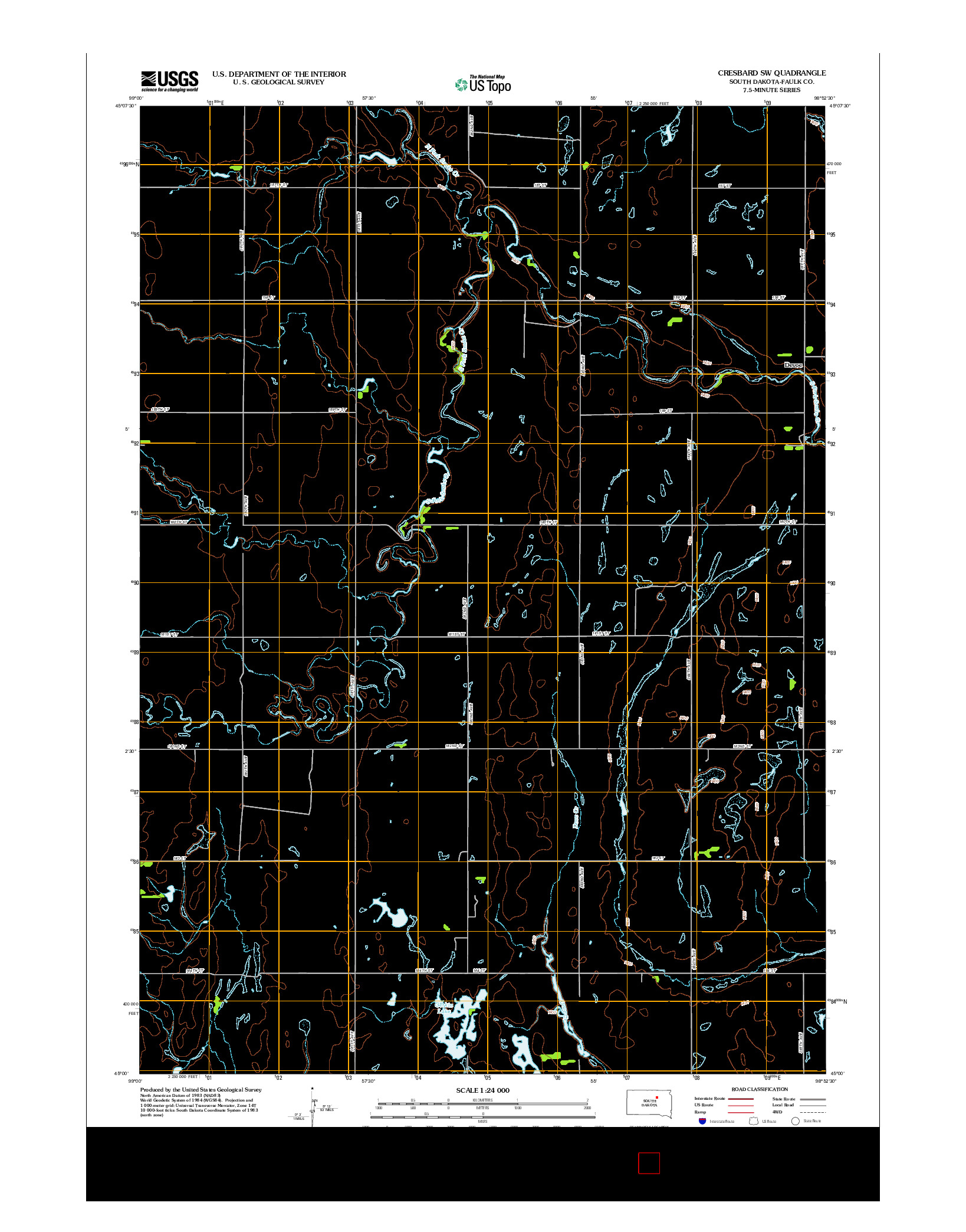 USGS US TOPO 7.5-MINUTE MAP FOR CRESBARD SW, SD 2012