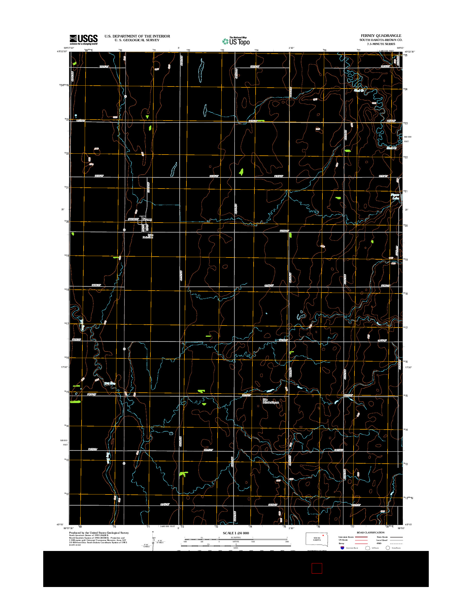 USGS US TOPO 7.5-MINUTE MAP FOR FERNEY, SD 2012