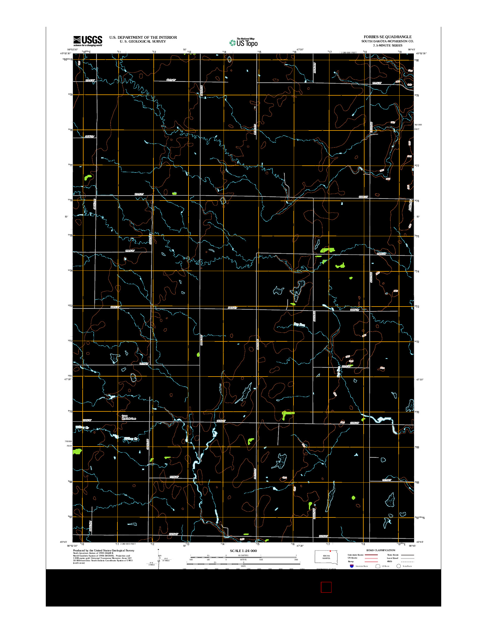 USGS US TOPO 7.5-MINUTE MAP FOR FORBES SE, SD 2012