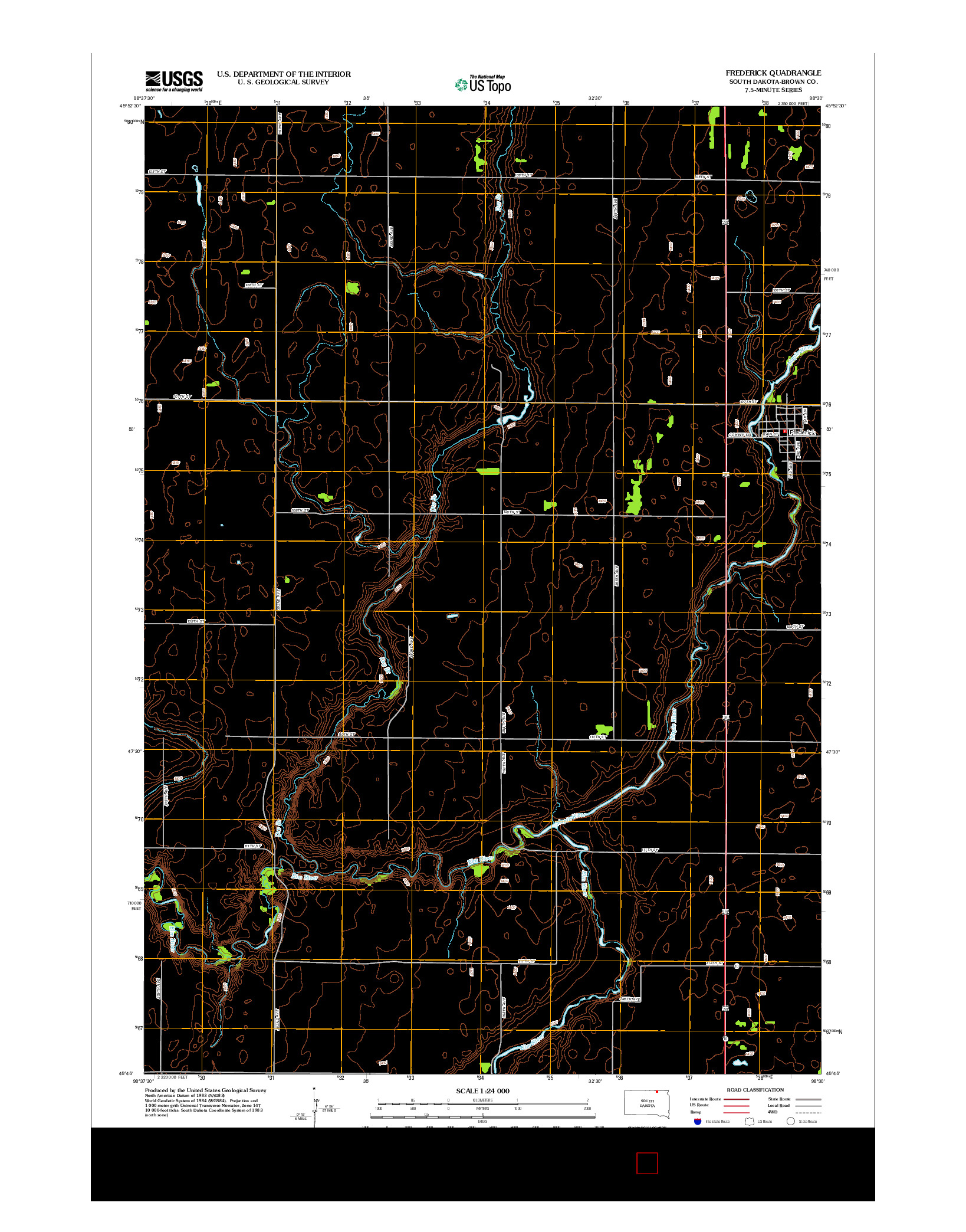 USGS US TOPO 7.5-MINUTE MAP FOR FREDERICK, SD 2012