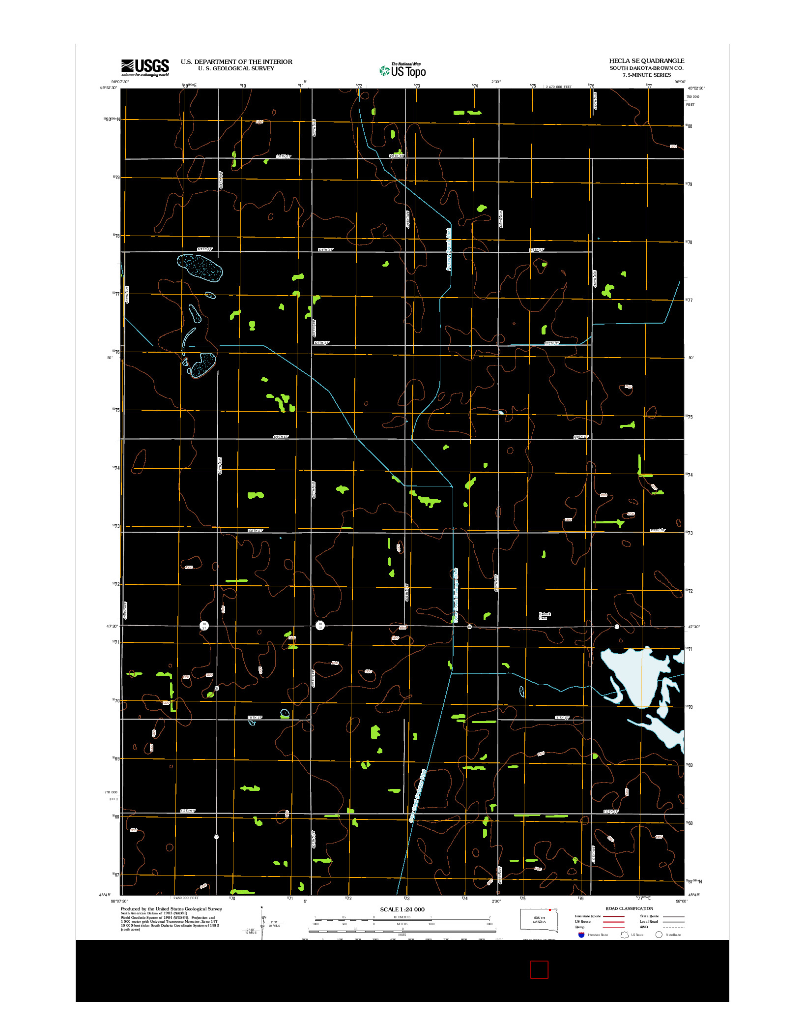 USGS US TOPO 7.5-MINUTE MAP FOR HECLA SE, SD 2012