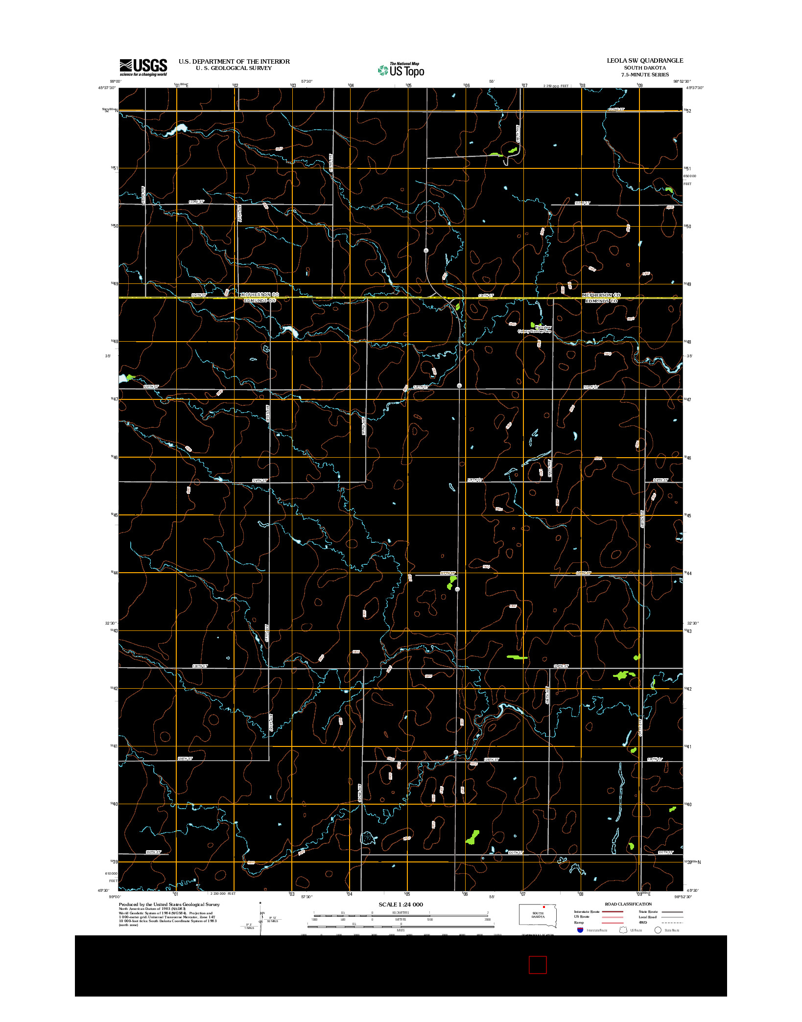 USGS US TOPO 7.5-MINUTE MAP FOR LEOLA SW, SD 2012