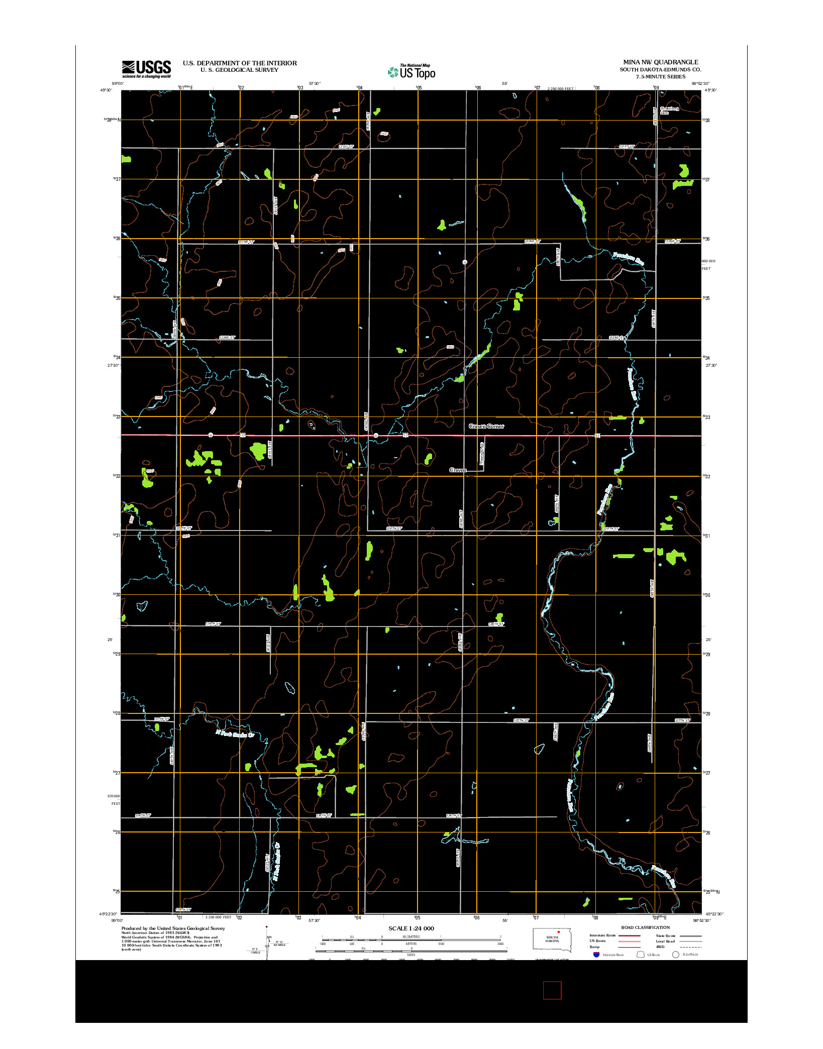 USGS US TOPO 7.5-MINUTE MAP FOR MINA NW, SD 2012