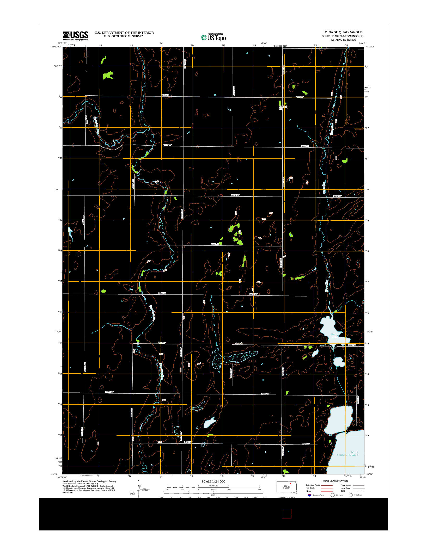 USGS US TOPO 7.5-MINUTE MAP FOR MINA SE, SD 2012