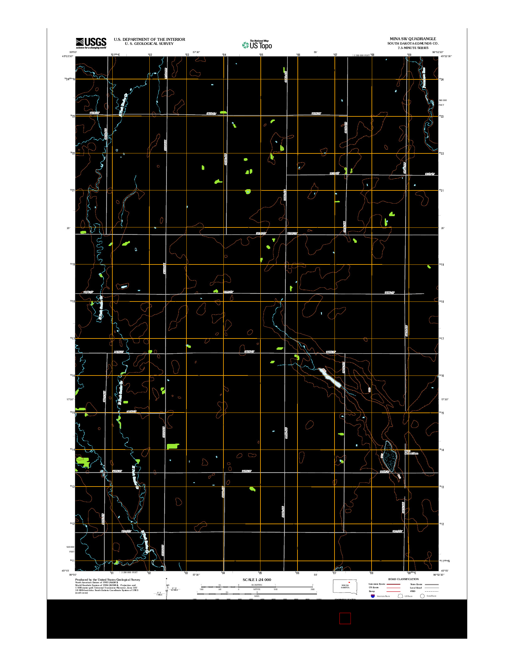 USGS US TOPO 7.5-MINUTE MAP FOR MINA SW, SD 2012