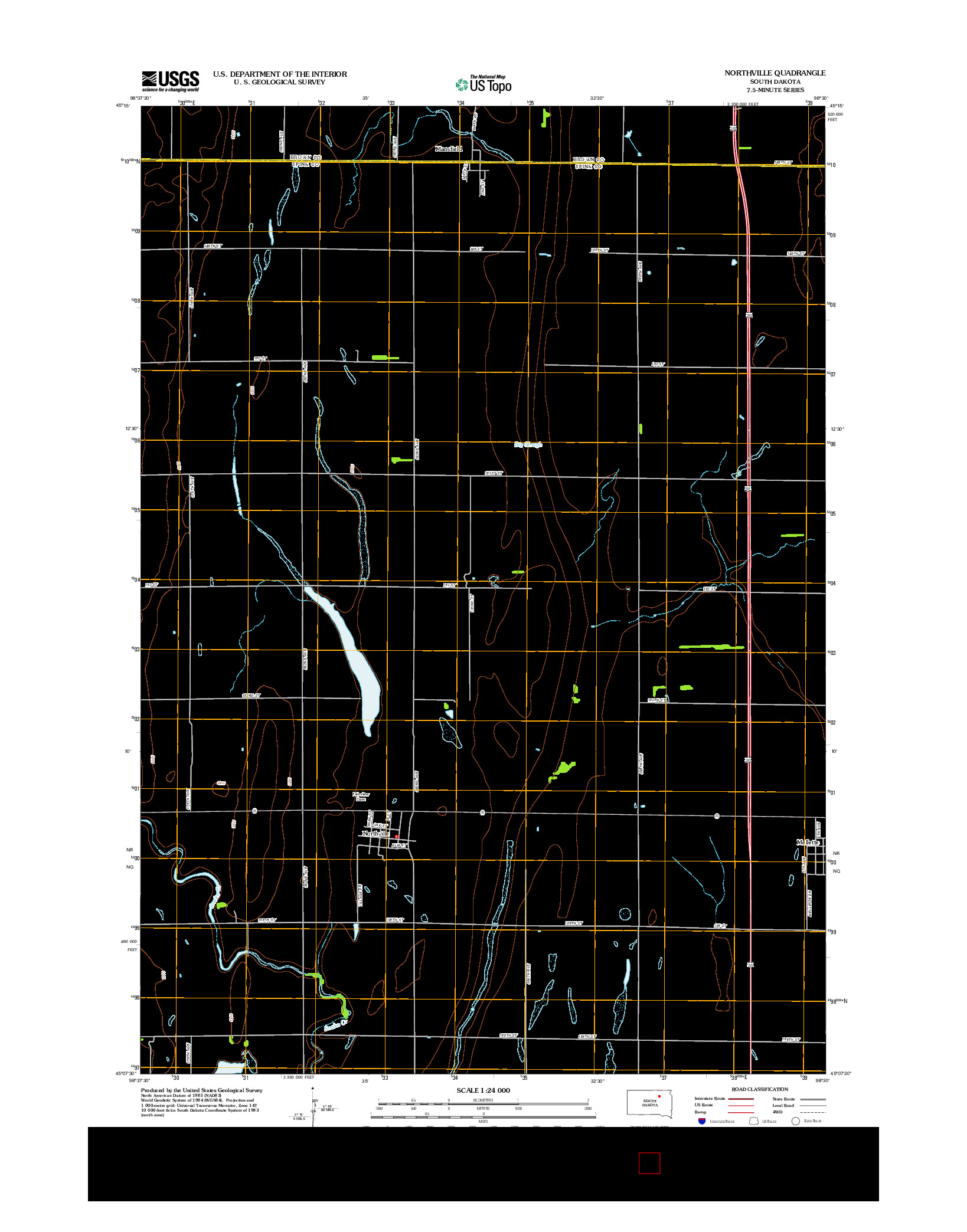 USGS US TOPO 7.5-MINUTE MAP FOR NORTHVILLE, SD 2012